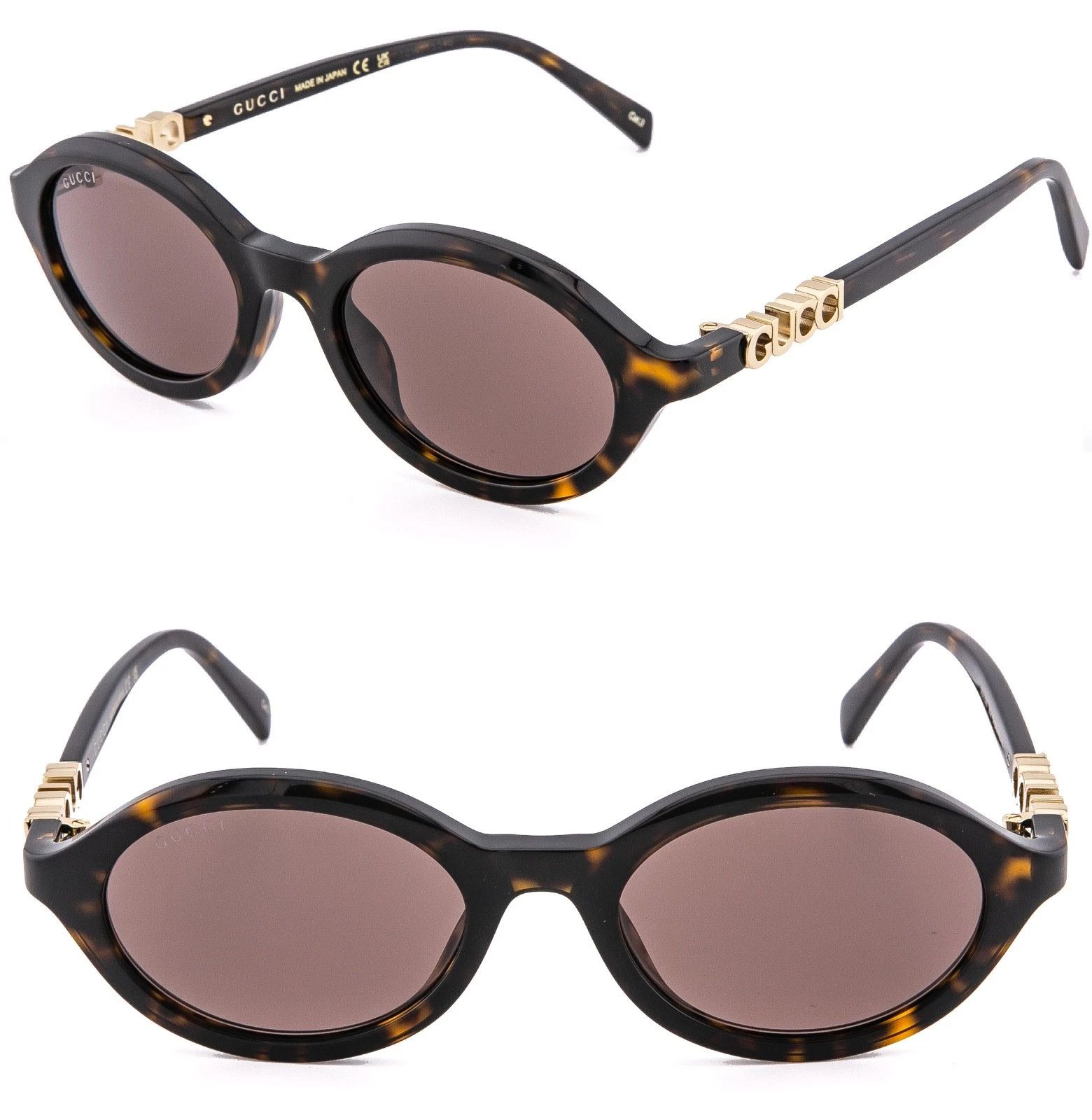 Gucci GUCCI 2153 Gg2153S Brown Oval Narrow Logo Sunglasses 002 Size ONE SIZE - 1 Thumbnail