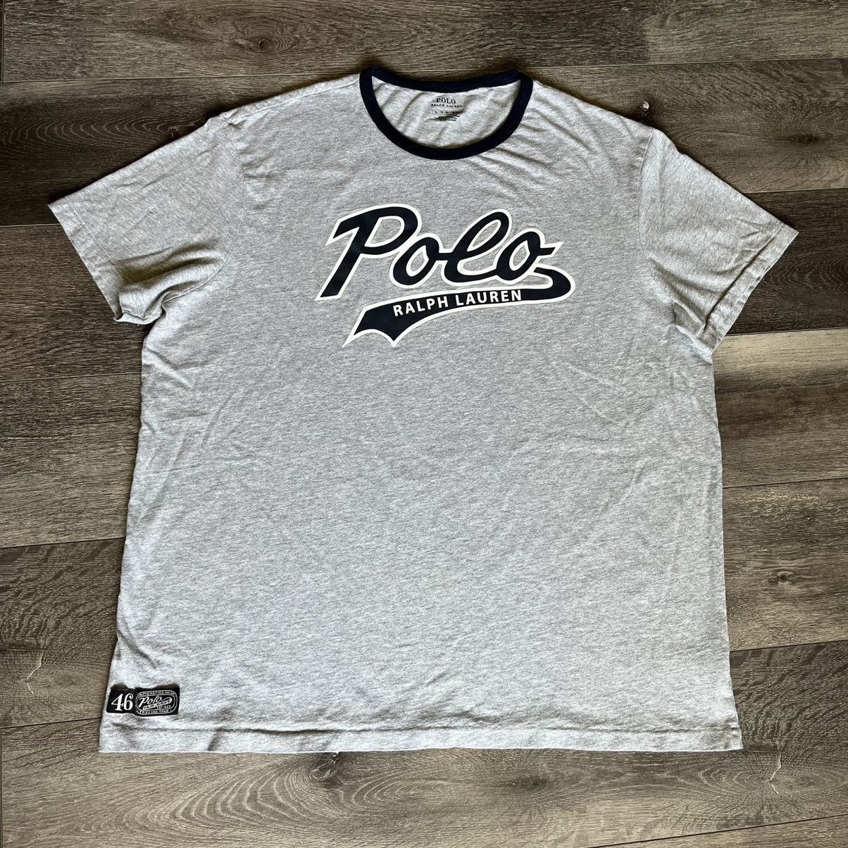 Polo Ralph Lauren × Ralph Lauren × Vintage Polo Ralph Lauren Script Cursive Logo Ringer Varsity T Shirt Size US XL / EU 56 / 4 - 1 Thumbnail