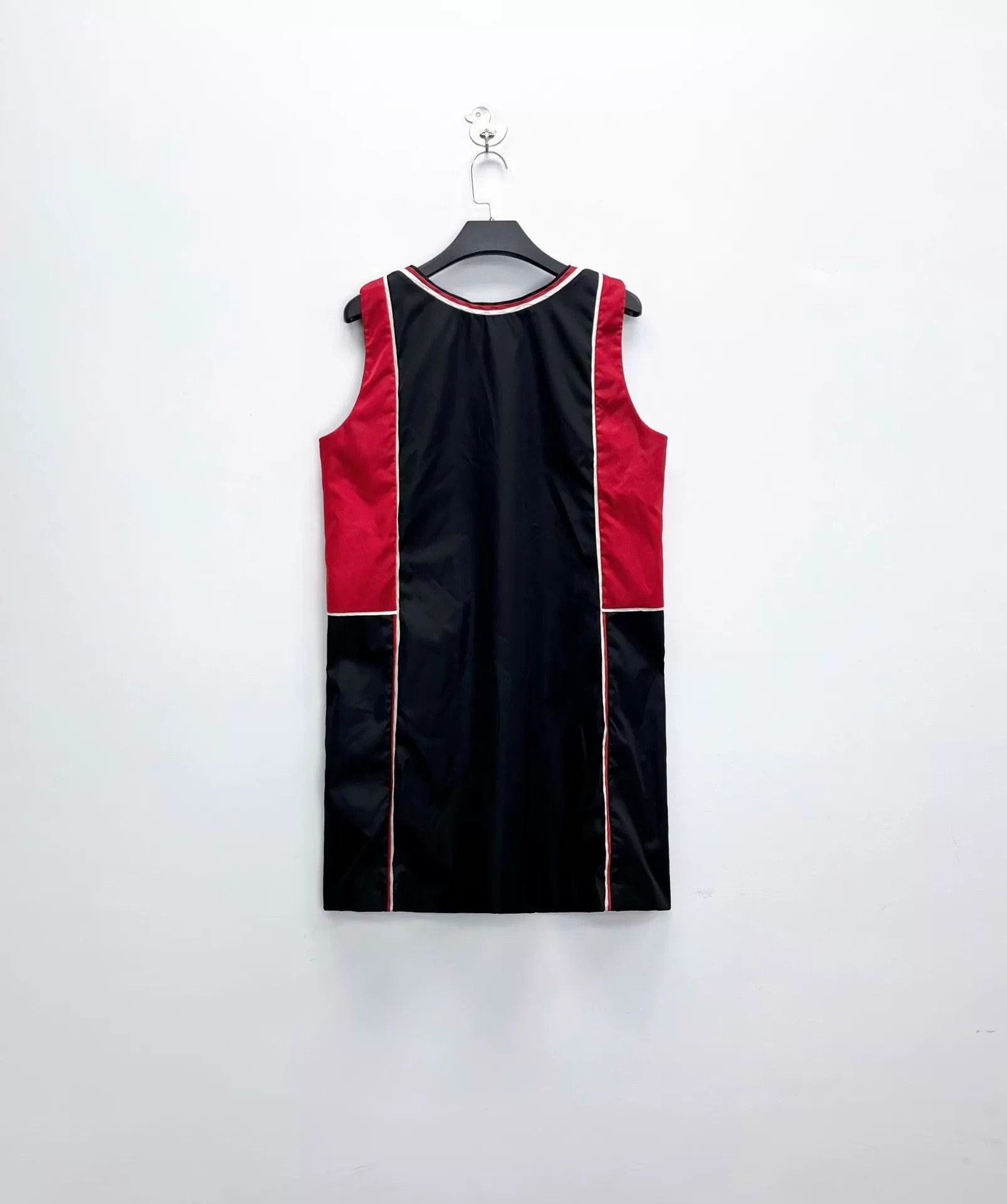 Prada Prada Runway Black Red Triangle Logo Nylon Tank Dress Size US XS / EU 42 / 0 - 2 Thumbnail