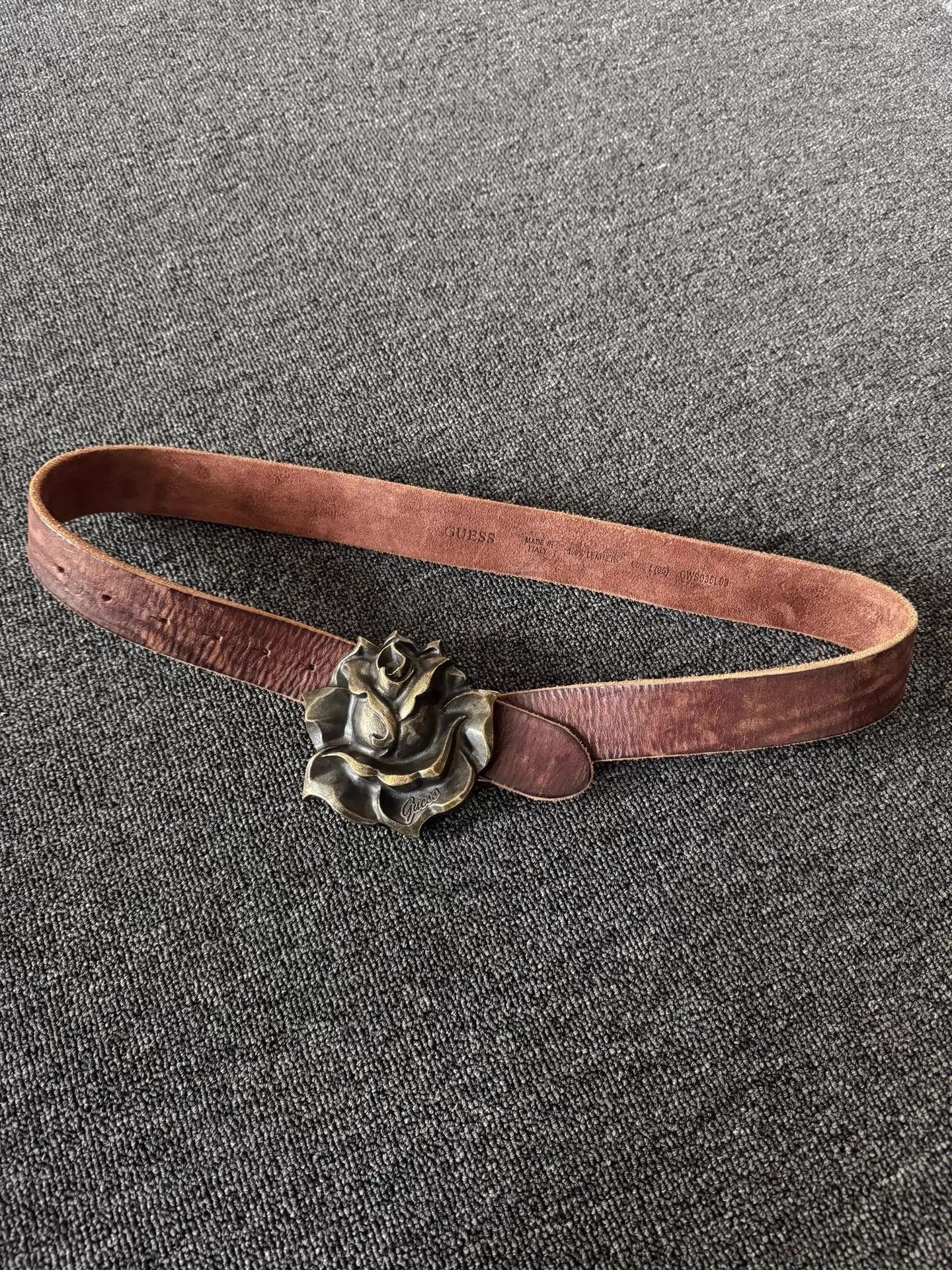 Guess GUESS Vintage Bronze Rose Wide Leather Belt Size ONE SIZE - 5 Thumbnail