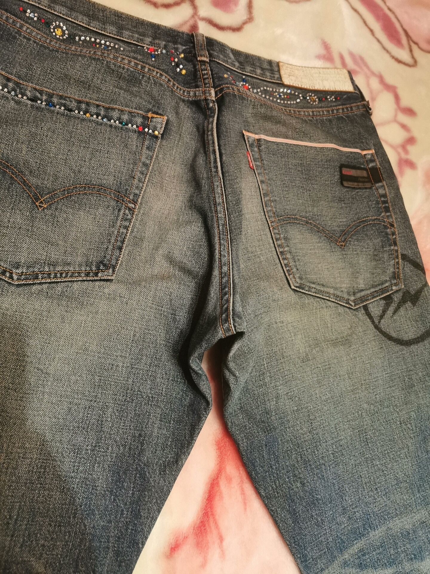 PHENOMENON Fenom 34 207 Colorful Diamond Jeans Size US 34 / EU 50 - 1 Thumbnail