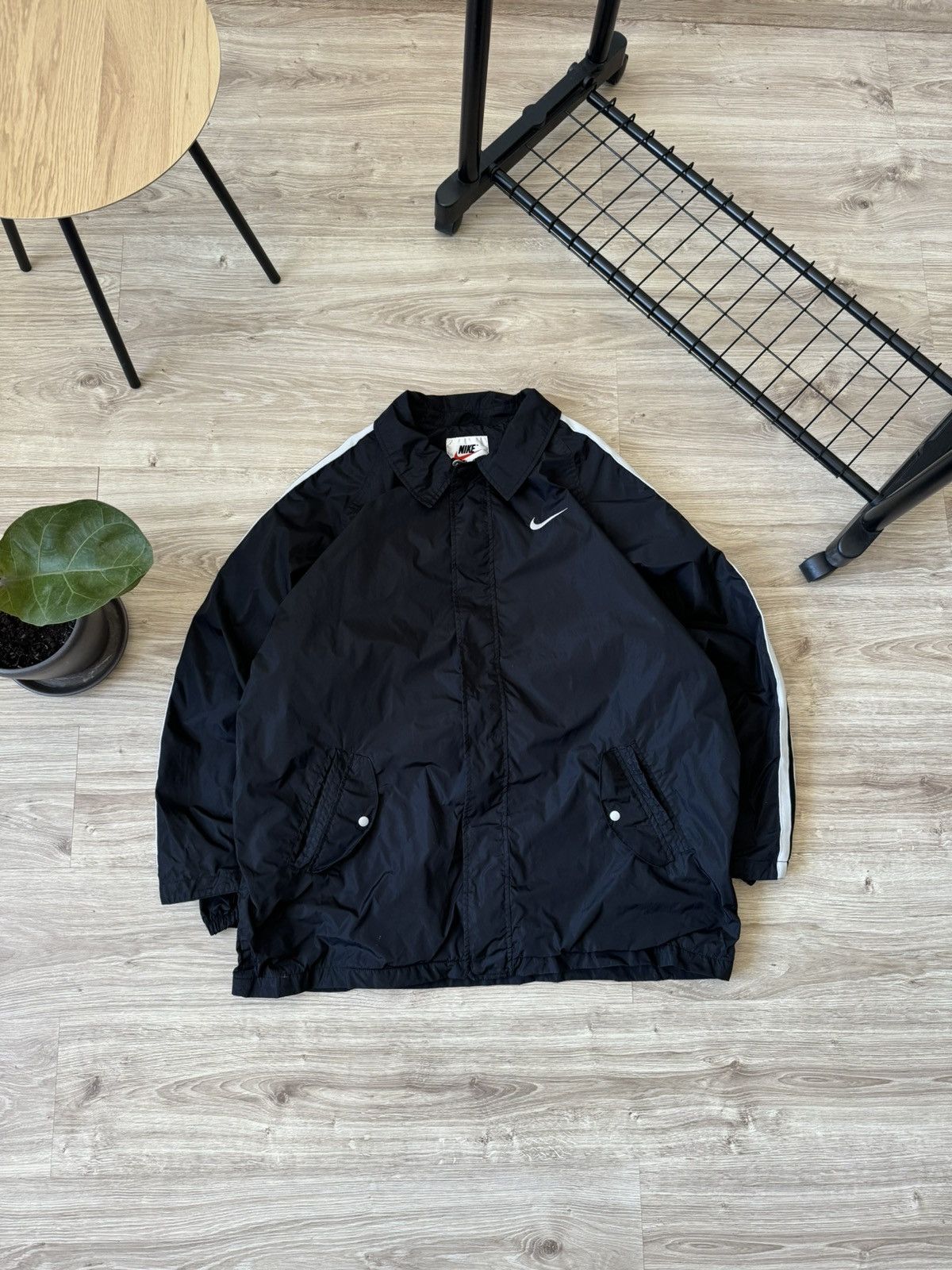 Vintage 90s Nike Swoosh Nylon Light Coat Jacket