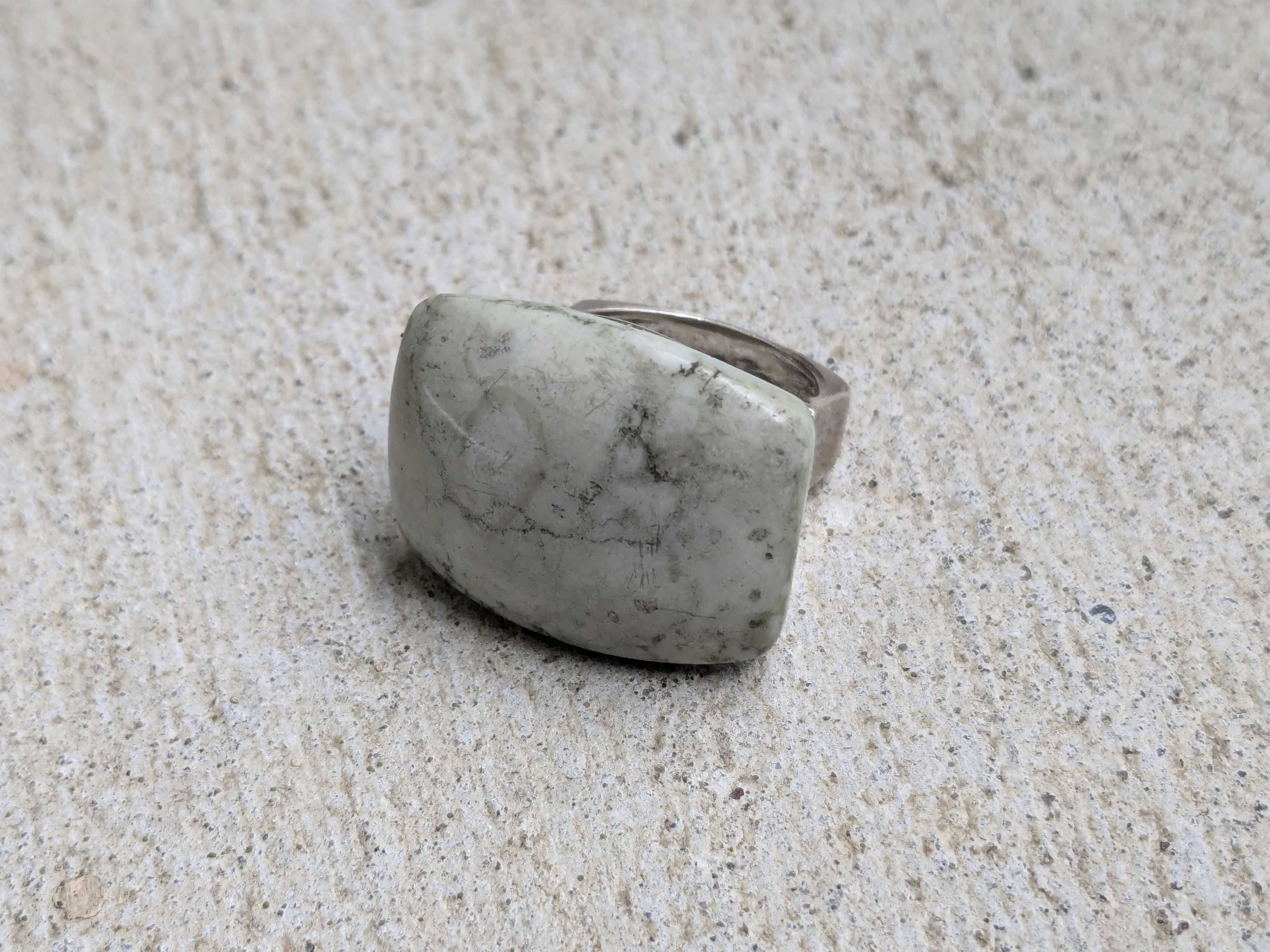 Jewelry Vintage Sterling Silver Ring Blue Howlite 7.75 Modern Size ONE SIZE - 6 Thumbnail