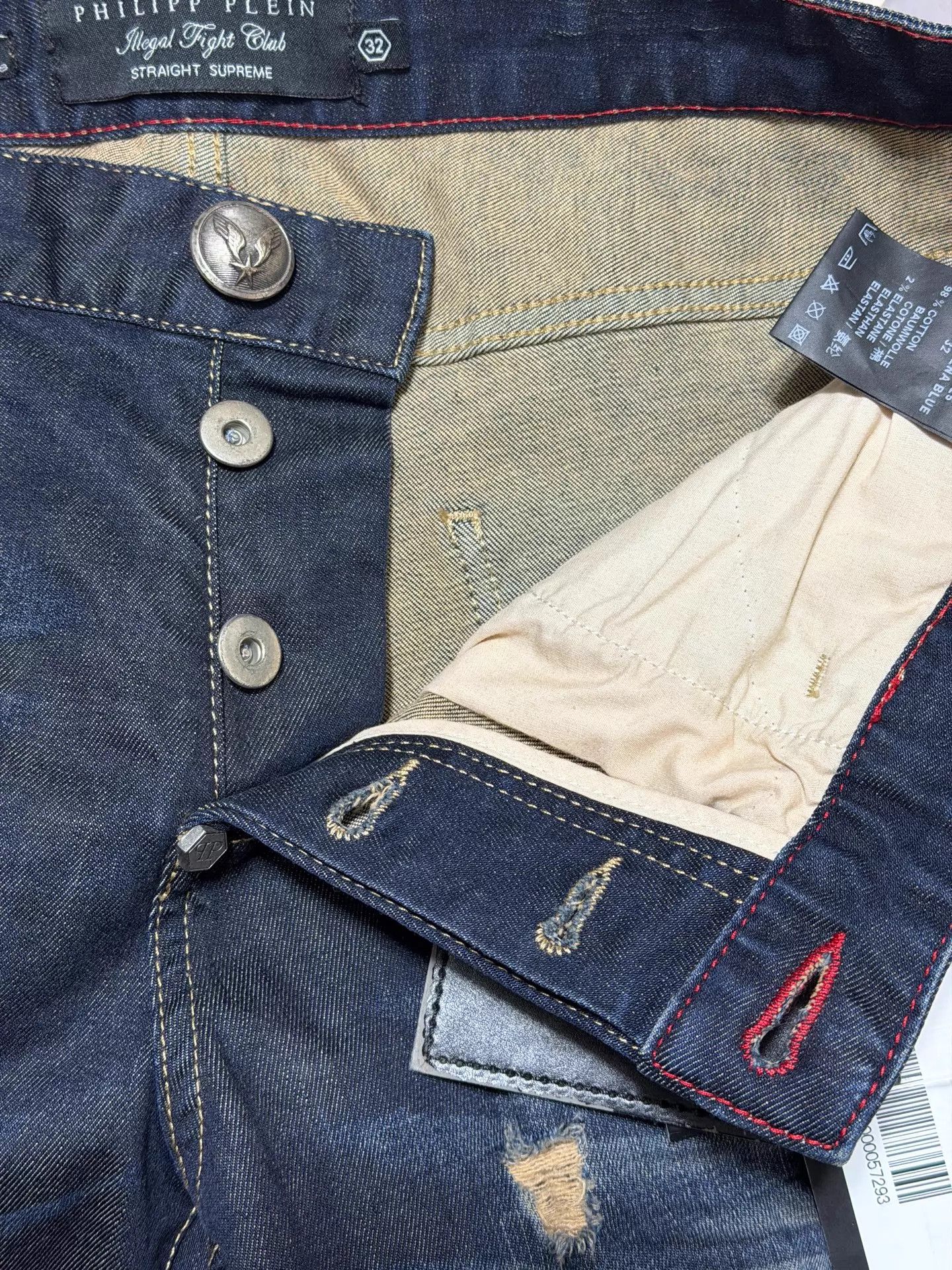 Philipp Plein Philipp Plein Heavy Wash Denim Jeans Mid-Waist Slim 32/33 Size US 32 / EU 48 - 4 Thumbnail