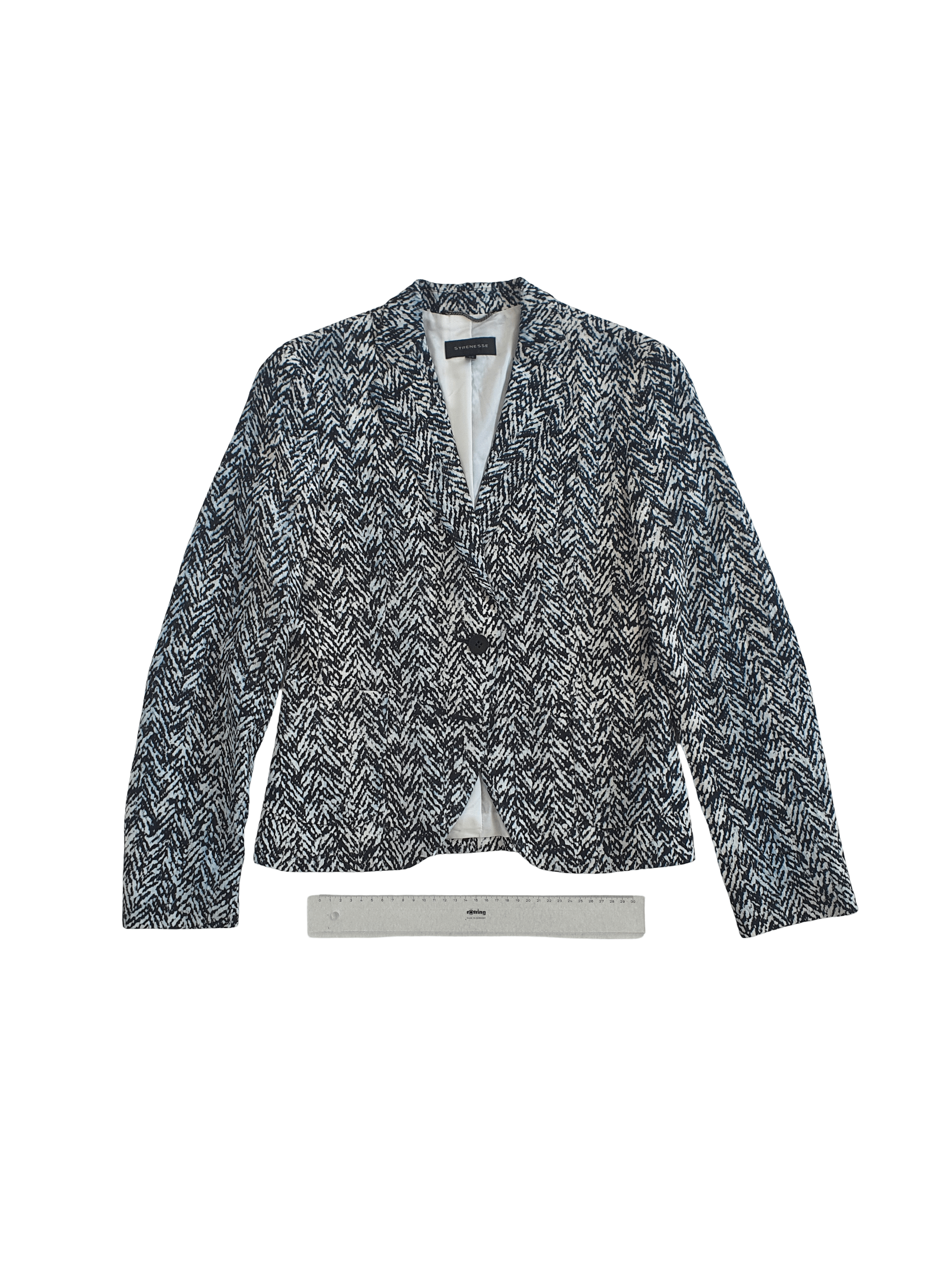 STRENESSE Vintage (00s) Blazer Jacket (Abstract Chevron) - US 2, GB 8 Size S / US 4 / IT 40 - 1 Thumbnail
