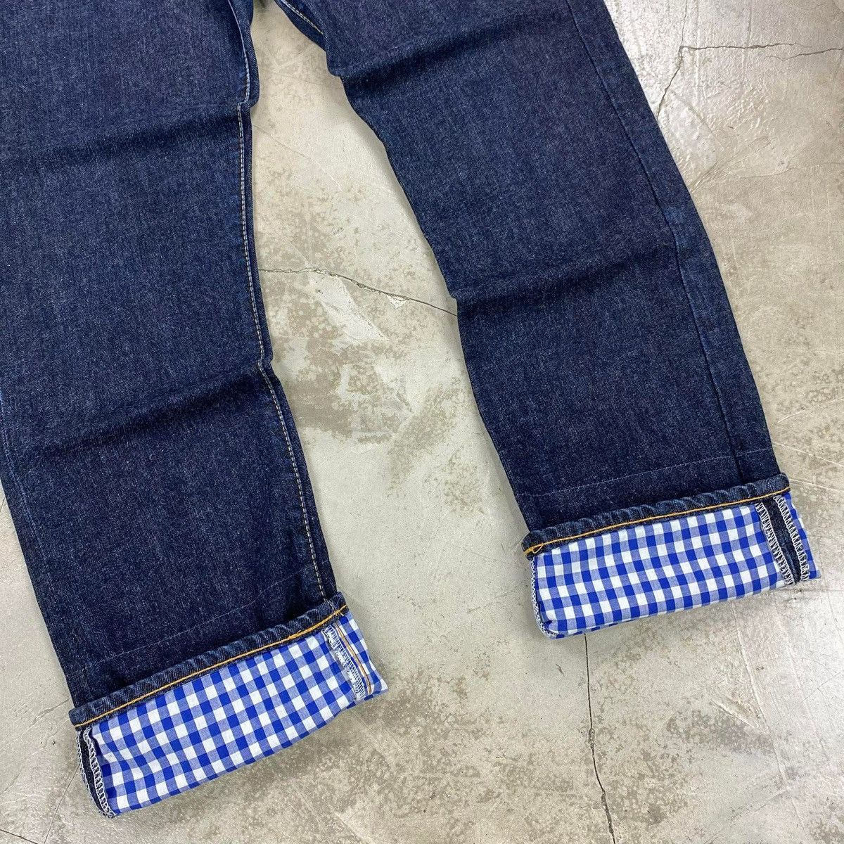 Junya Watanabe × Levi's 505 SS2009 Gingham Patchwork Denim Indigo Pants Size US 30 / EU 46 - 3 Thumbnail