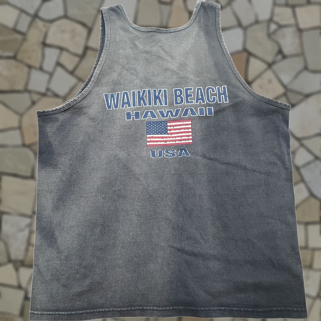 VINTAGE Pro Club Hawaii T-Shirt USA Made XL Black Waikiki Beach Surf Tank Top Mens Y2k