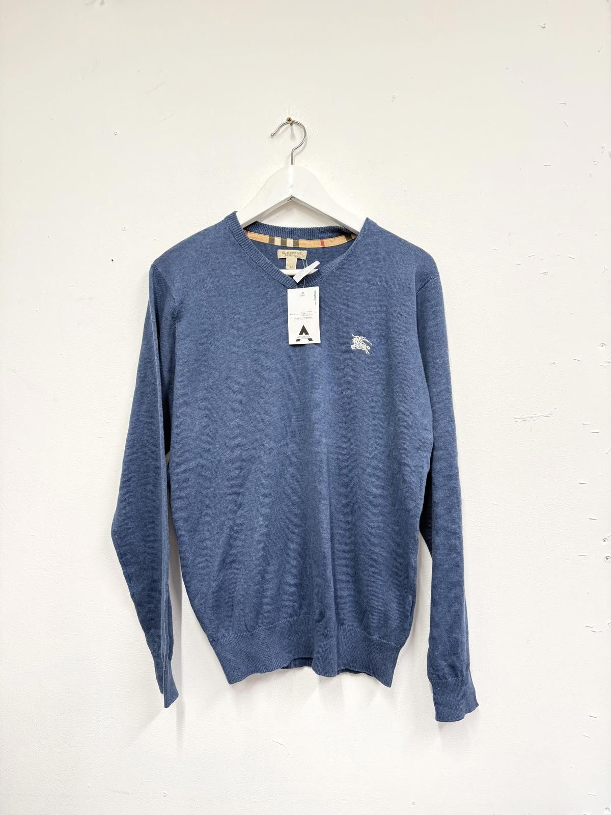 Other Burberry London Blue Sweater with Logo Embroidery - Size L Size US L / EU 52-54 / 3 - 1 Thumbnail