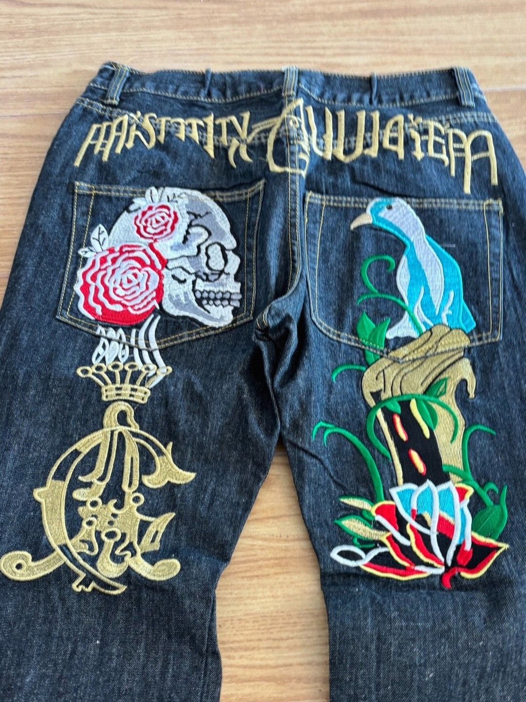 Ed Hardy Christian audigier ed hardy grunge skull flower jeans Size US 30 / EU 46 - 2 Thumbnail