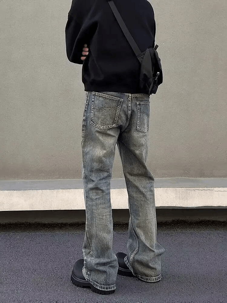 Japanese Brand × Jean Street vintage washed design micro flare jeans Size US 30 / EU 46 - 3 Thumbnail