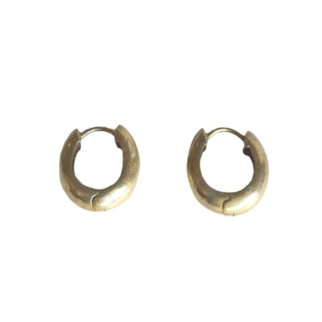 The Unbranded Brand Round Classic Folding Hoop Earrings Sterling Silver 925 Size ONE SIZE - 1 Thumbnail