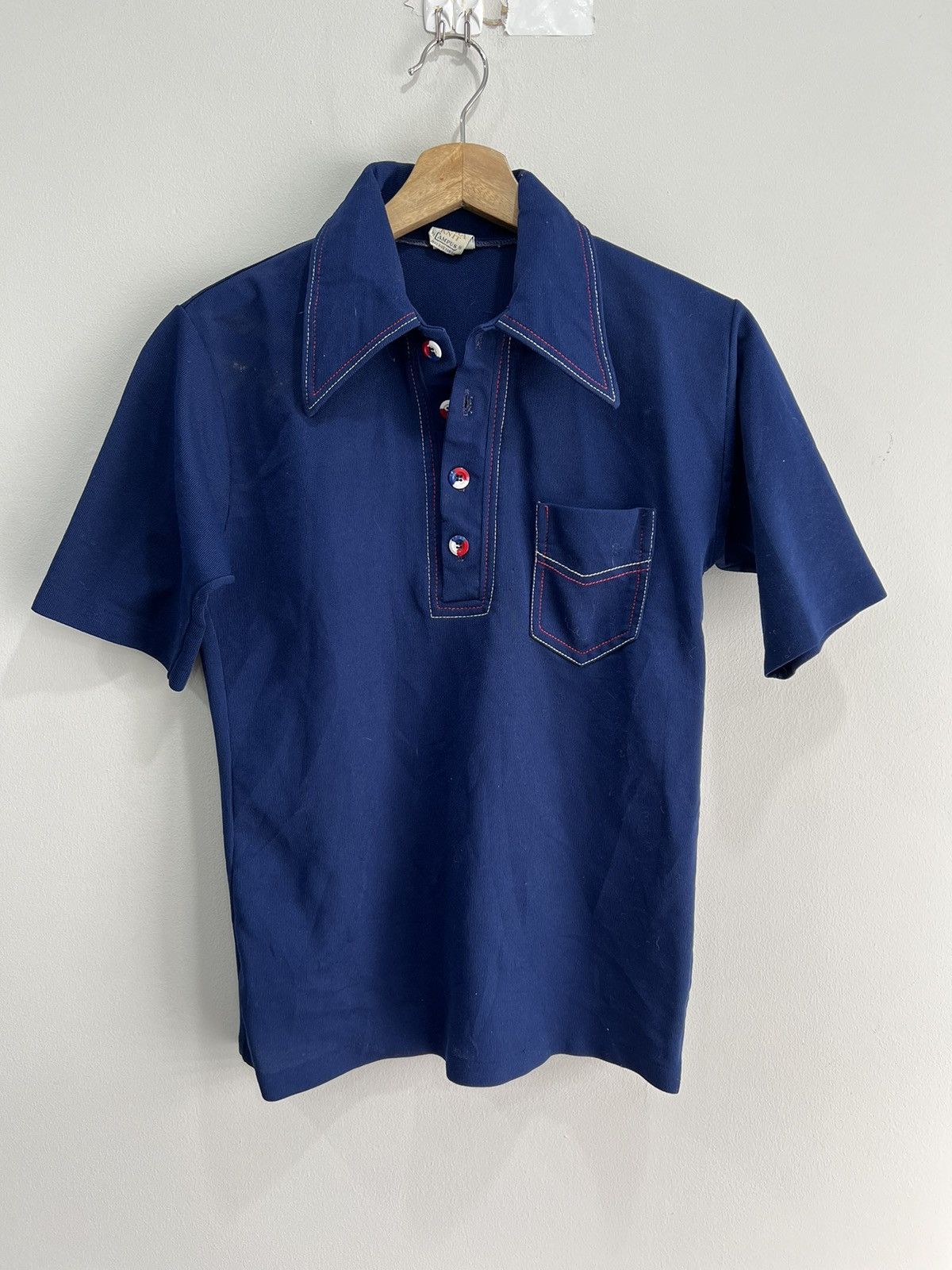 Vtg 70s Campus Ultra Knit Collared Polo Shirt Button sweater