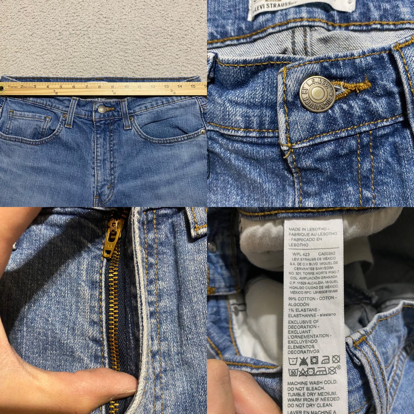 Levi's Levi's Signature Mens Jeans Blue Denim Medium Wash Straight Mid Rise 32x32 5-Pocket Regular Waist Size US 32 / EU 48 - 8 Thumbnail