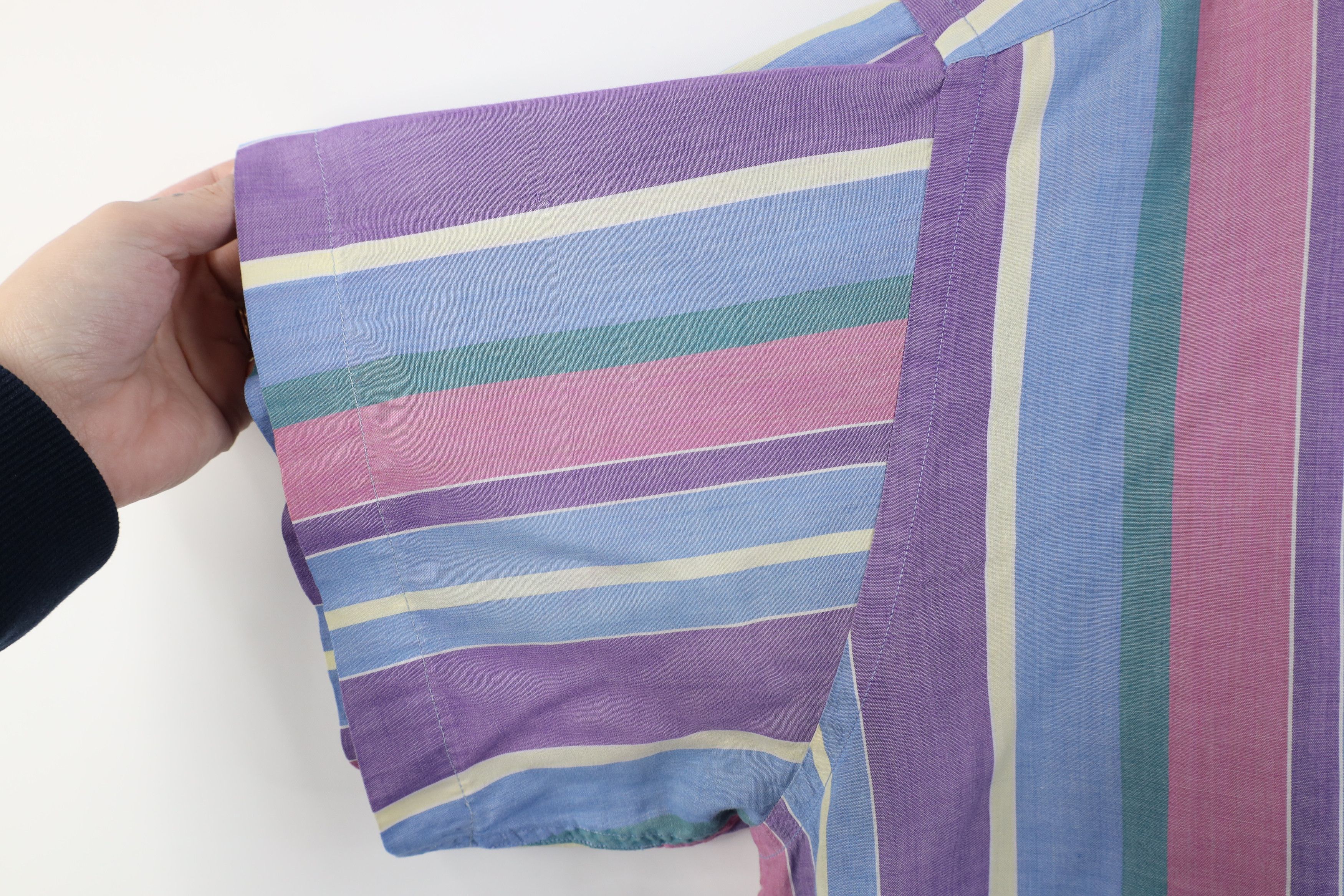 Vintage Vintage 90s Streetwear Rainbow Striped Button Down Shirt Size US XXL / EU 58 / 5 - 7 Thumbnail