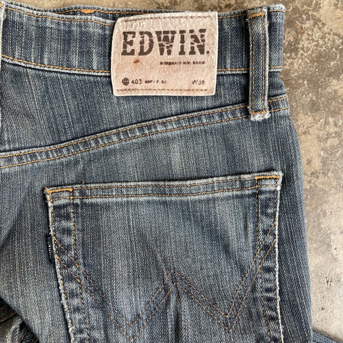 Edwin 🔥Vintage Edwin 403 Stoned Washed Ripped Distress Soft Jeans Size US 29 - 15 Thumbnail