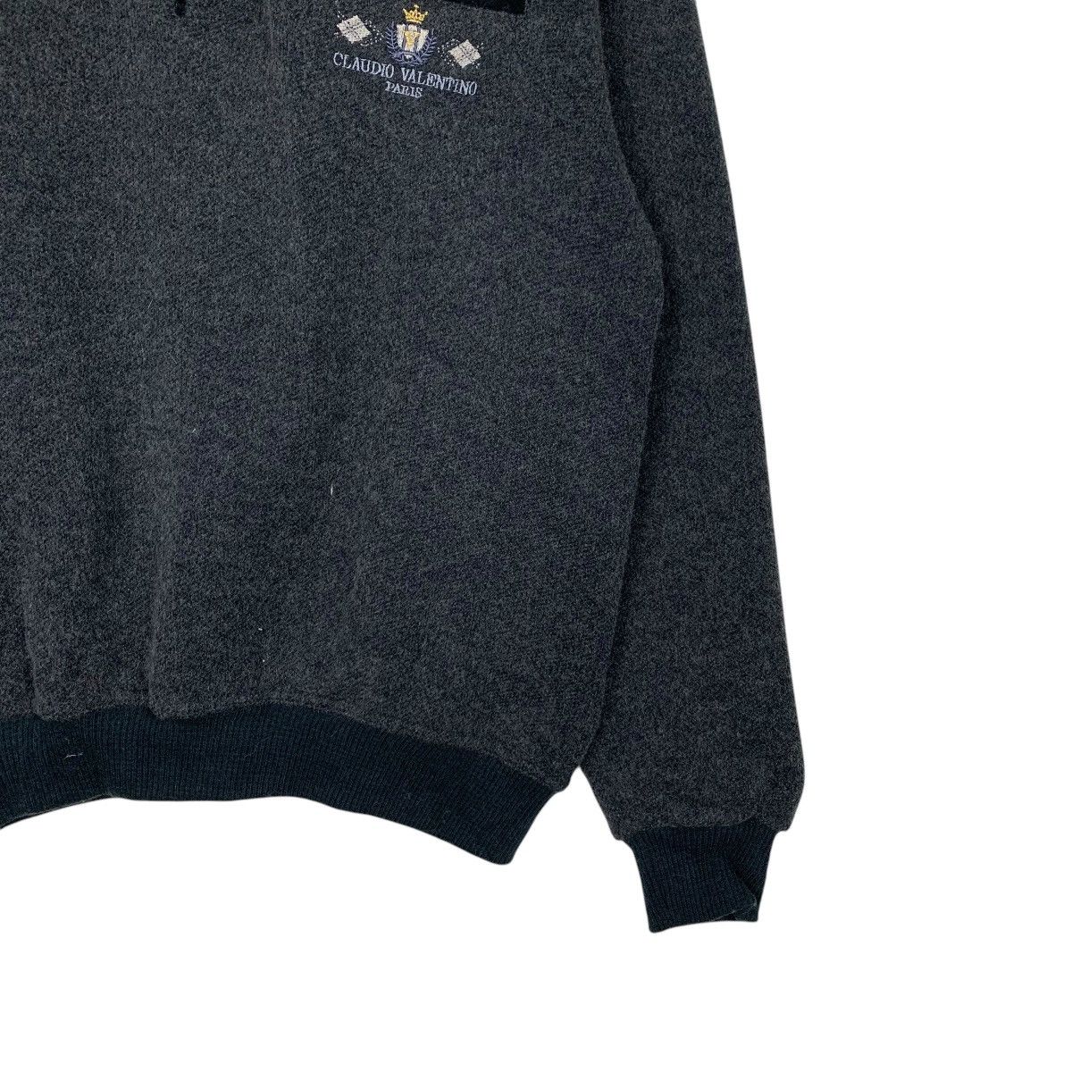 Vintage 90's CLAUDIO VALENTINO Half Button Sweatshirt #2524-C114 Size US L / EU 52-54 / 3 - 9 Thumbnail