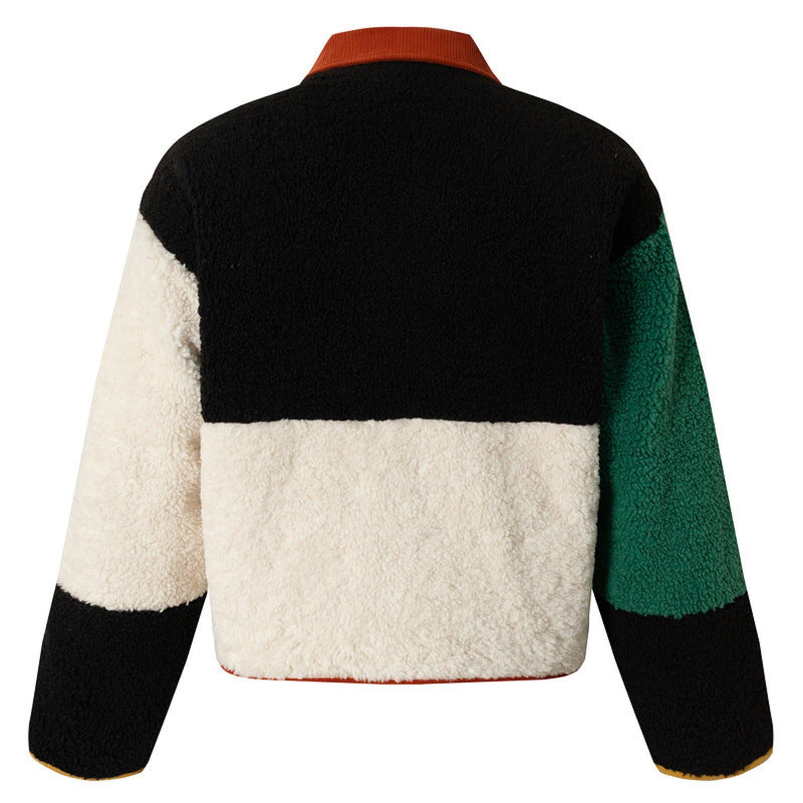 Japanese Brand Multicolor Colorblock Fleece Jacket, Button-Up Outerwear Size US M / EU 48-50 / 2 - 2 Thumbnail