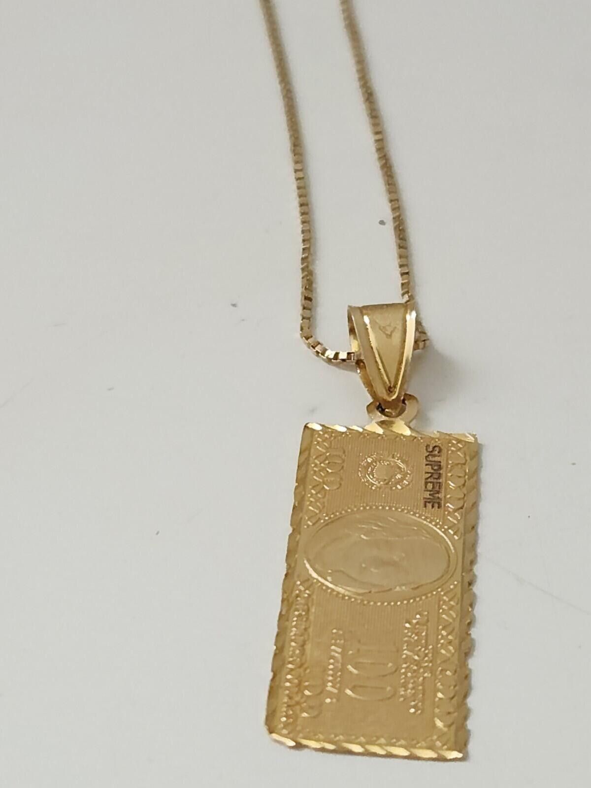Supreme 100 Dollar Bill Gold Pendant | Grailed