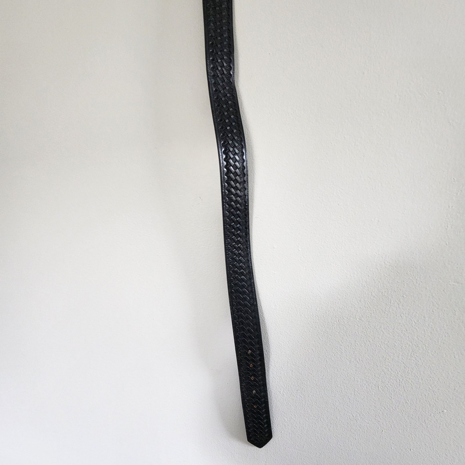 Other Jay-Pee Vintage Embossed Leather Basketweave Belt Black 36 Size 36 - 7 Thumbnail