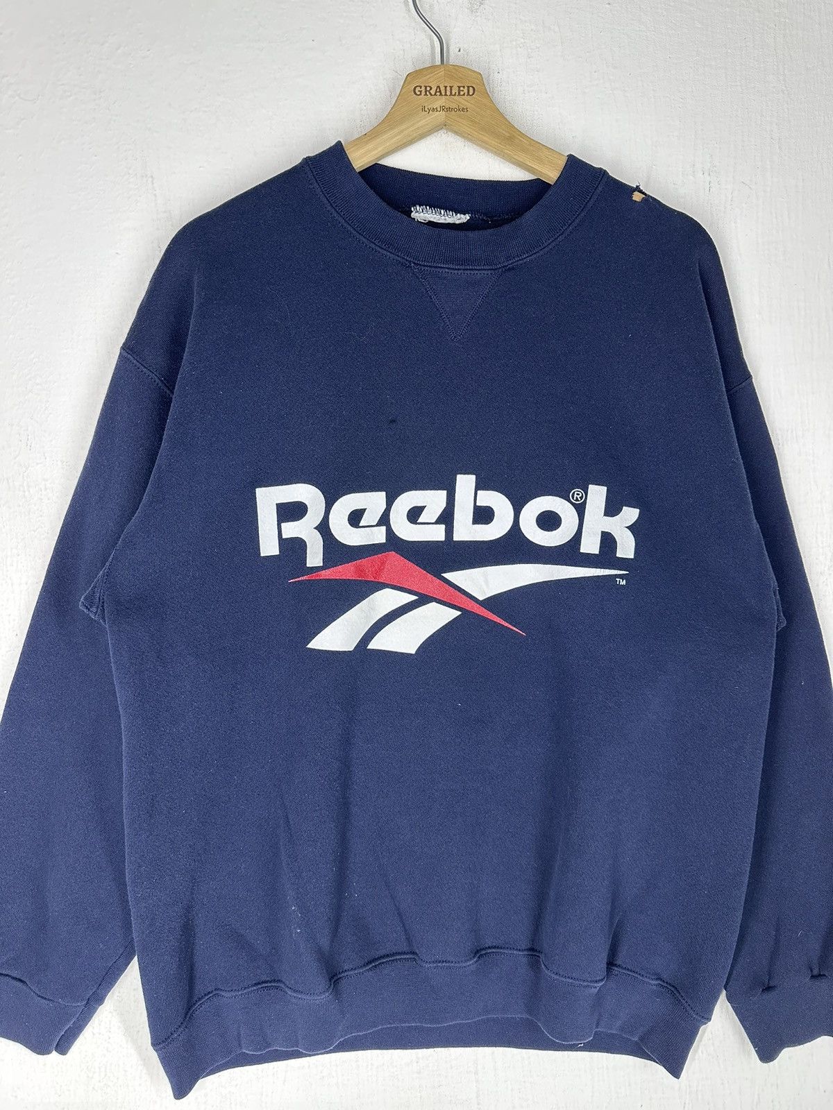 Reebok × Vintage Vintage Reebok Big Spellout Logo Sweatshirt Size US M / EU 48-50 / 2 - 2 Thumbnail