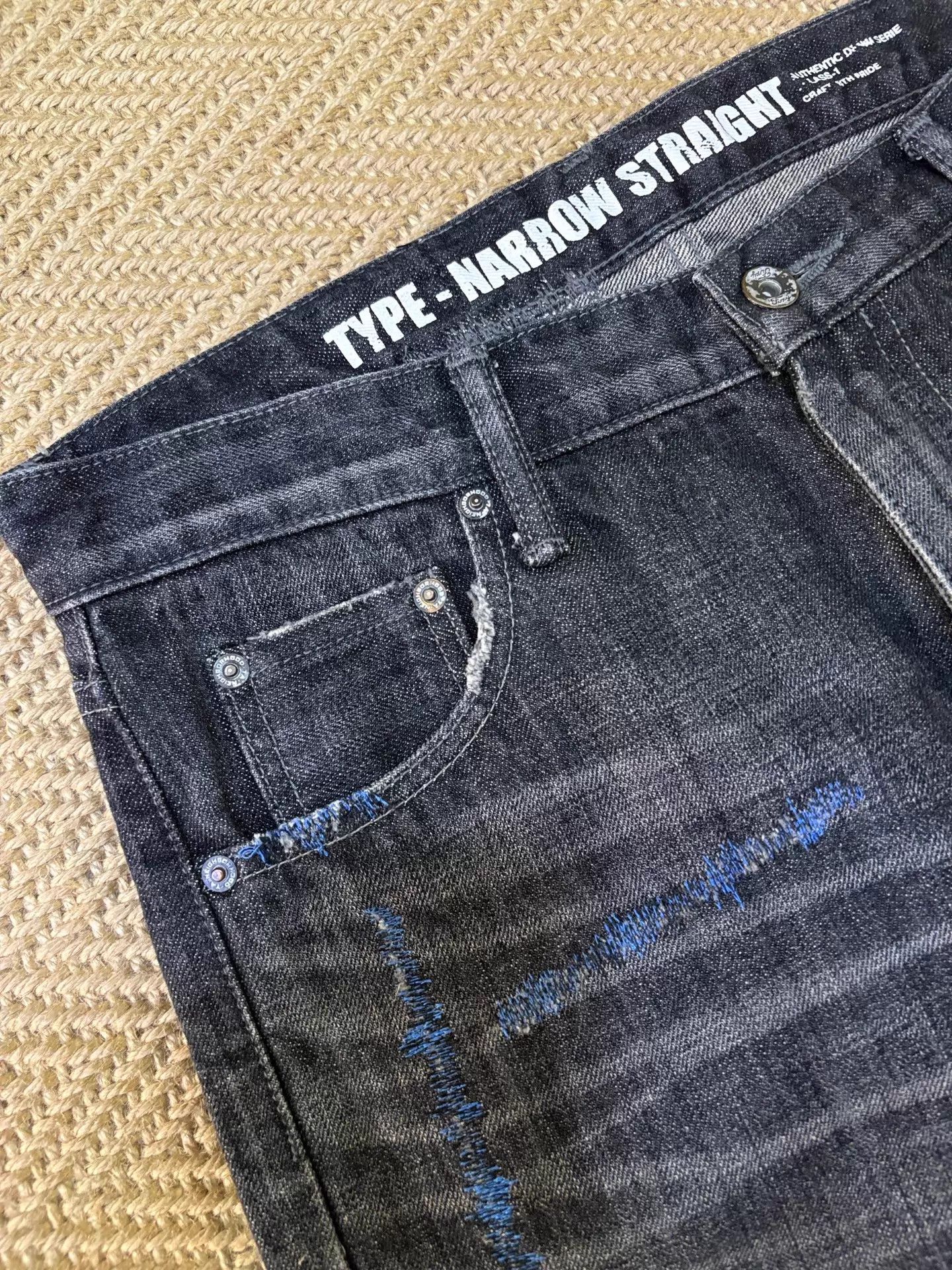 Neighborhood NBHD 09 Narrow M Black Anchor Washed Cut Jeans Near New Size US 32 / EU 48 - 4 Thumbnail