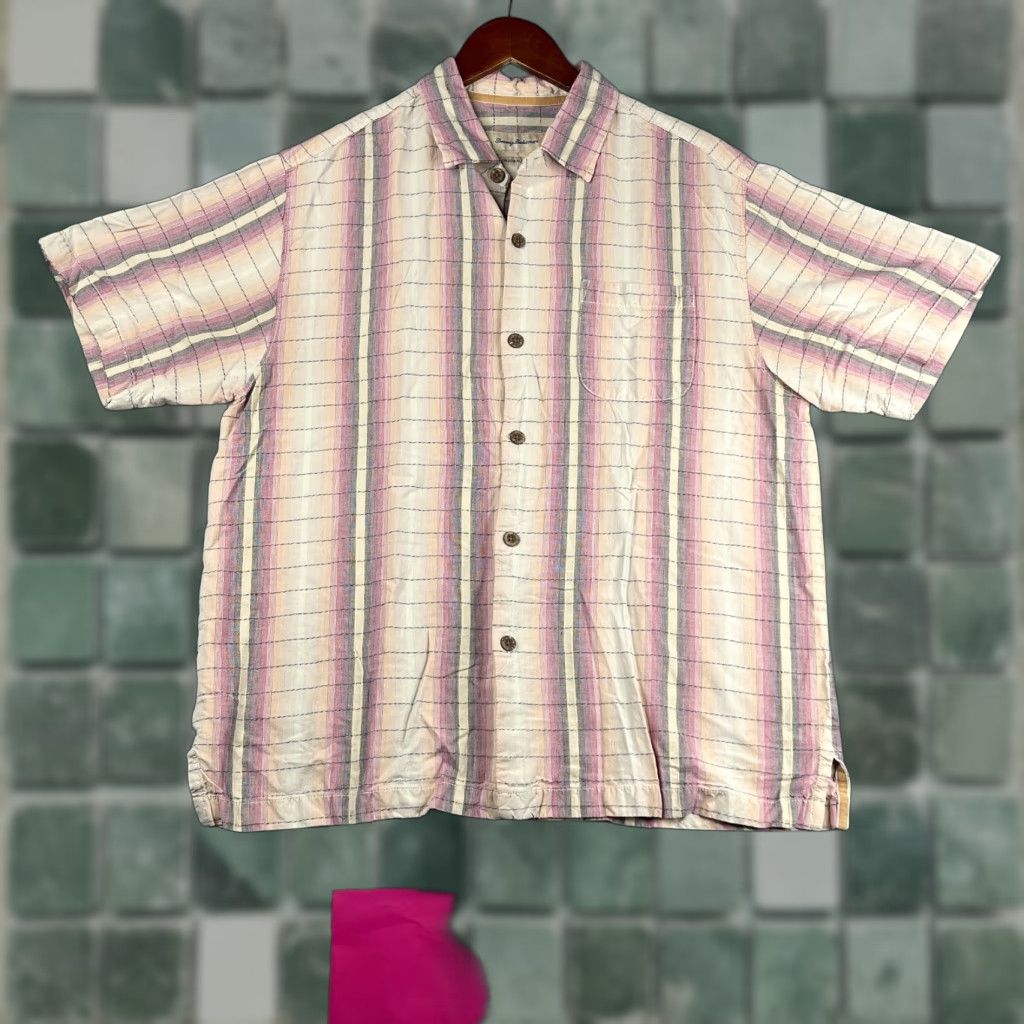 Tommy Bahama Tommy Bahama Shirt Mens L Silk Blend Tropical Striped Button Up Short Sleeve Multicolor Size US L / EU 52-54 / 3 - 1 Thumbnail