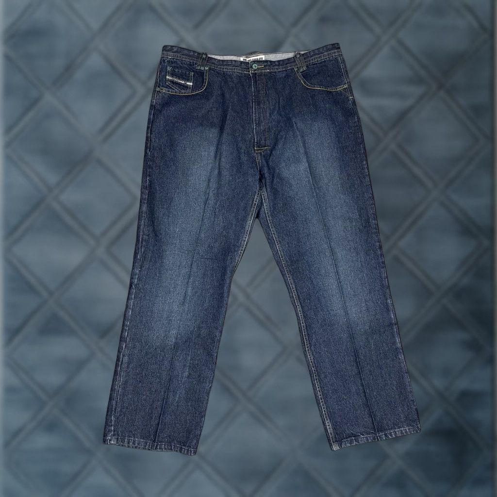 VINTAGE PACO Jeans 46X32 Mens Denim Blue Straight High Rise 5-Pocket Hip Hop Baggy Fit Dark Wash