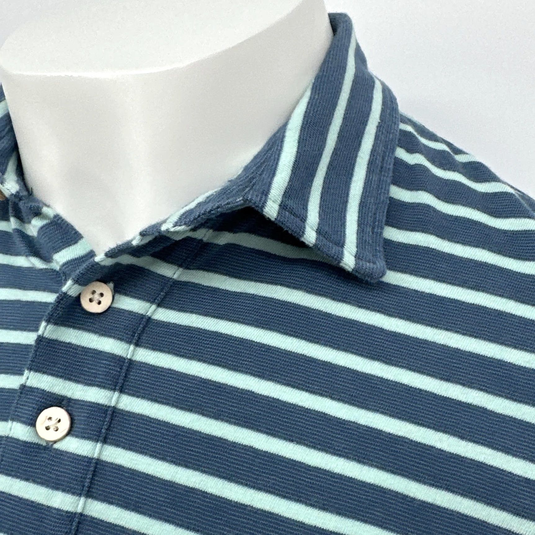 Faherty Faherty Polo Shirt Mens Small Blue Stripe Cotton Jersey Casual Summer Top Size US S / EU 44-46 / 1 - 3 Thumbnail