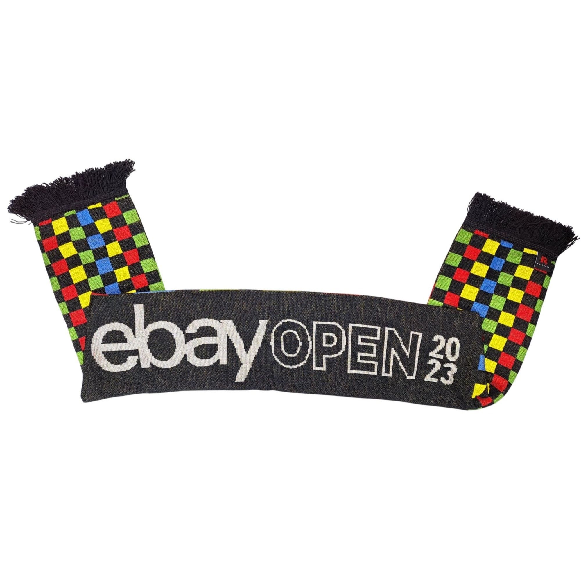 eBay eBay Open 2023 Neck Scarf Reversible Checkered Striped Black Size ONE SIZE - 1 Thumbnail