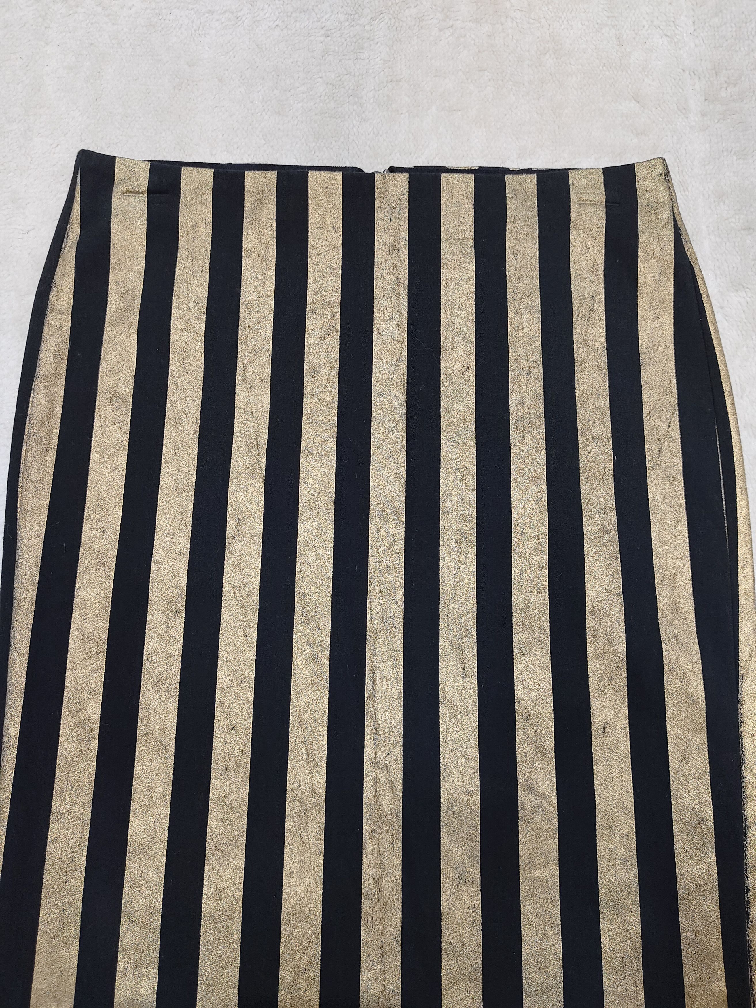 Seditionaries 🇮🇹 8PM 🇮🇹 Amalia Gonna Gold Stripe Knee Skirt Size 28" / US 6 / IT 42 - 2 Thumbnail