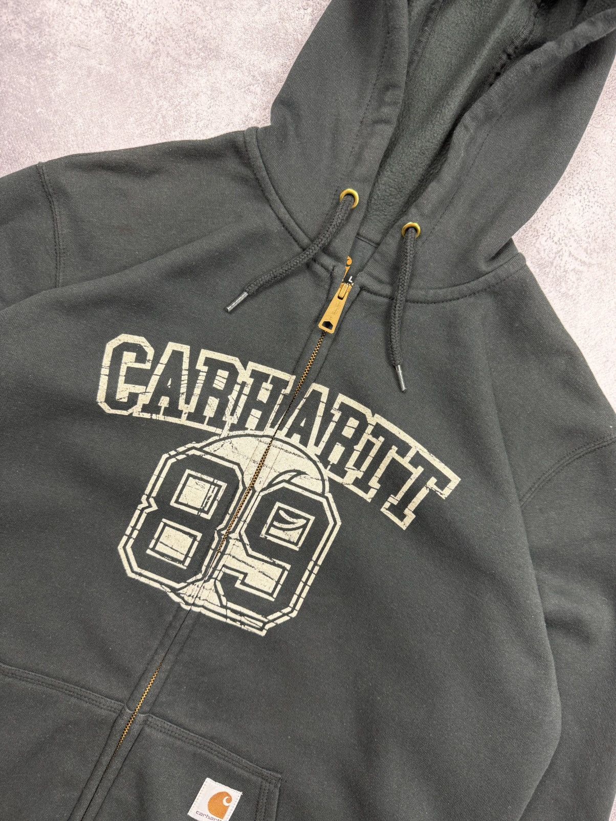 Carhartt Vintage Y2K Carhartt Big Logo Zip Up Hoodie Black Jacket Size US L / EU 52-54 / 3 - 5 Thumbnail