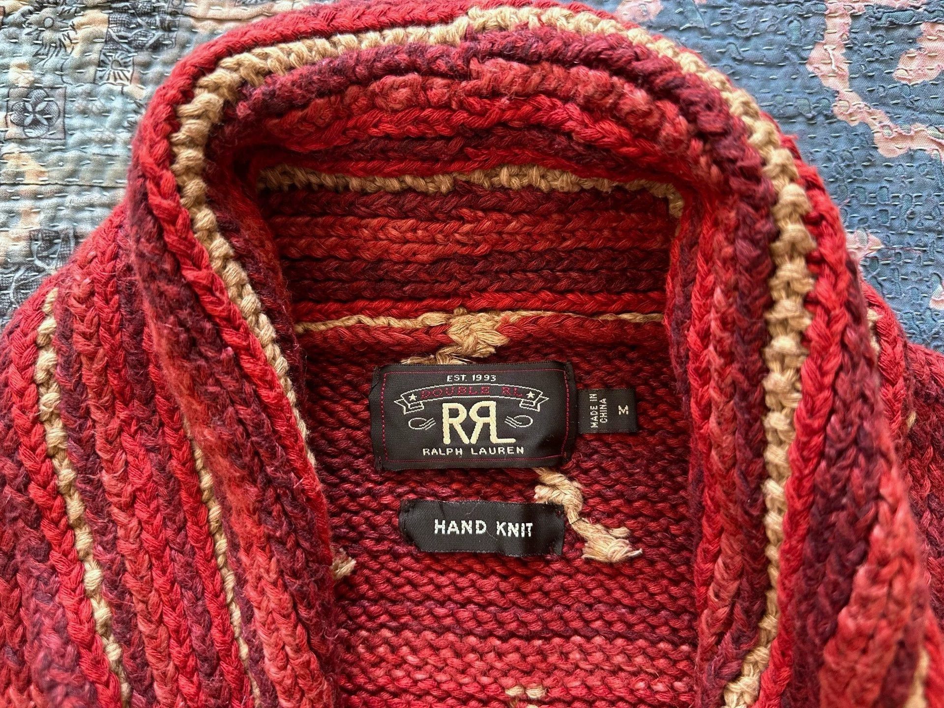 RRL Ralph Lauren Red Patterned Button-Front Knit Cardigan Size US XXS / EU 40 - 8 Thumbnail