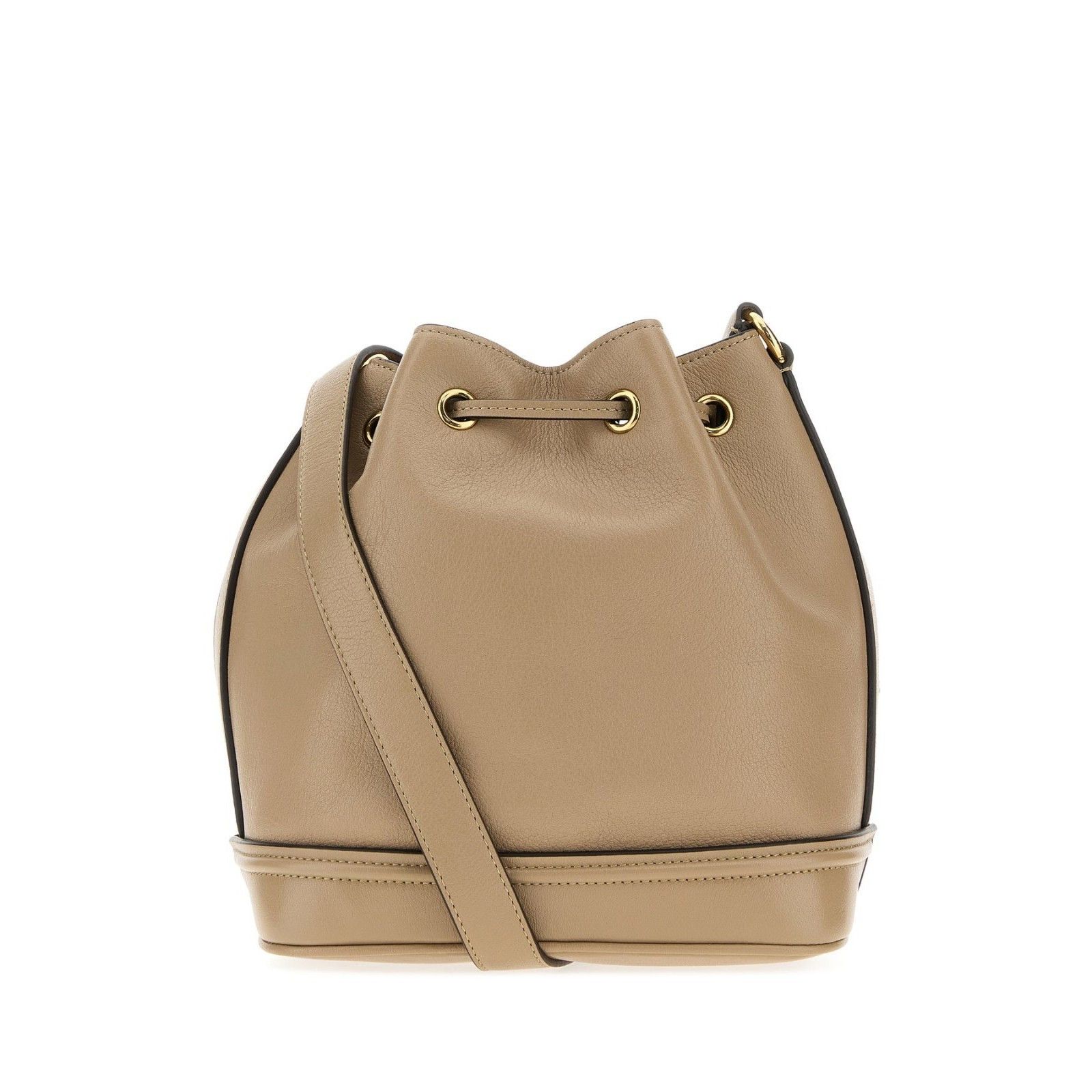 Chloe Chloe Horse Medal Drawstring Brown Grained Leather Bucket Ba Size ONE SIZE - 3 Thumbnail