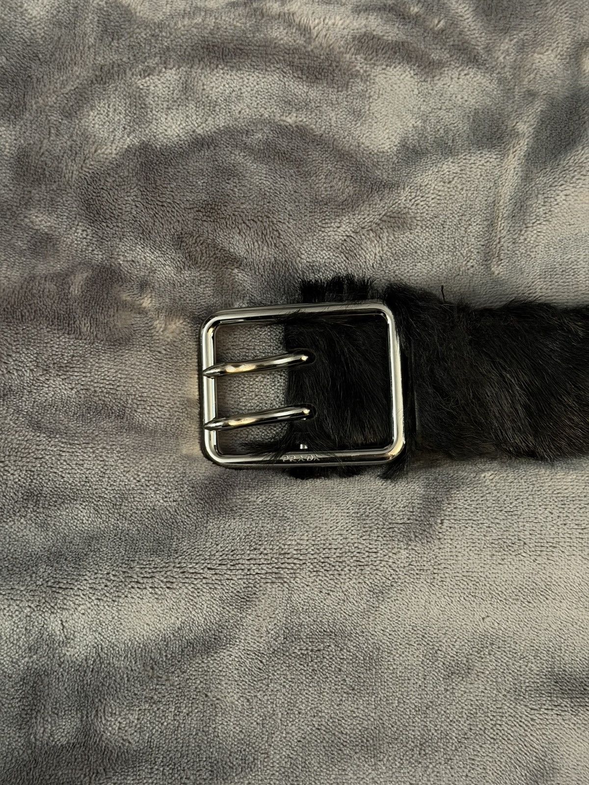 Prada Prada Black Fur Belt AW17 Size 38 - 3 Thumbnail
