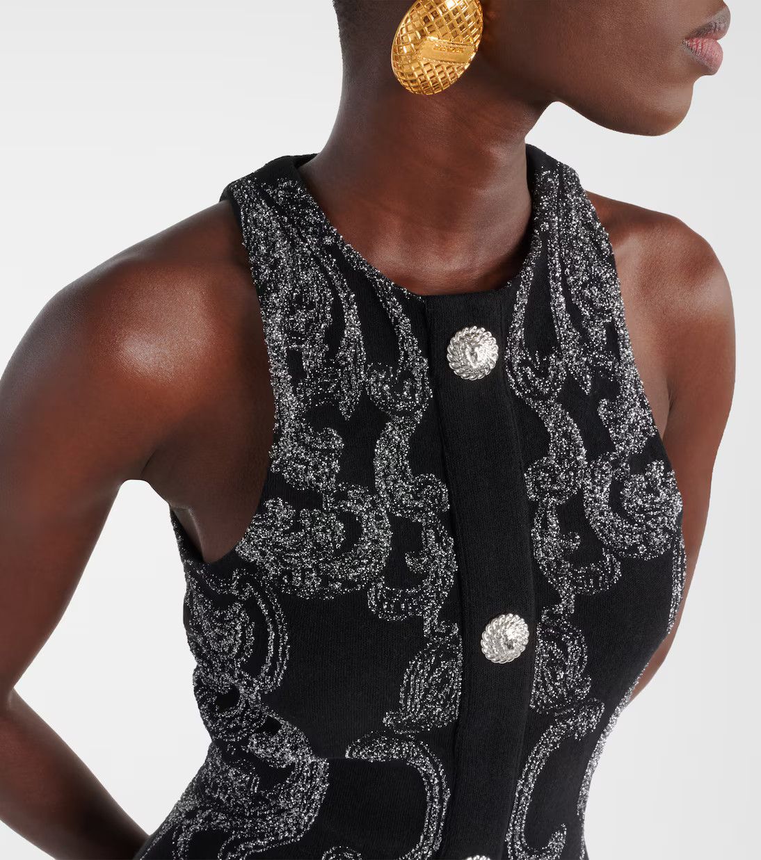 Balmain o1y0525 Mini Dress in Black Size S / US 4 / IT 40 - 2 Thumbnail