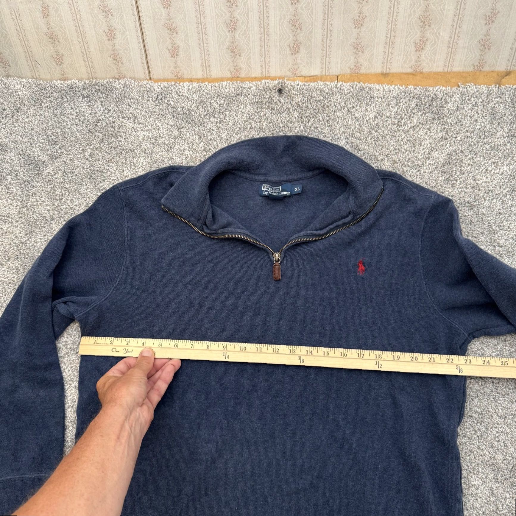 Polo Ralph Lauren Polo Ralph Lauren Sweater Quarter Zip XL Men Navy Blue Mock Neck 1/4 Zip Collared Pullover Knit Classic Vintage Preppy Modern Minimalist Size US XL / EU 56 / 4 - 3 Thumbnail