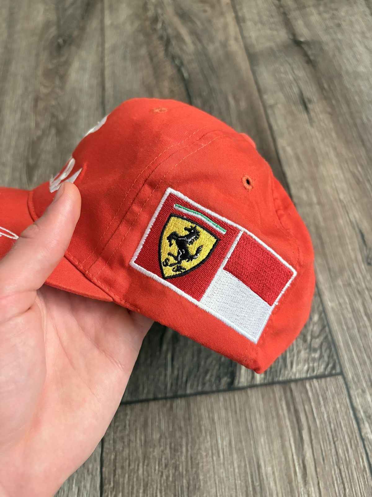 Formula 1 Vintage 90s Michael Schumacher Ferrari Racing Signed Hat Size ONE SIZE - 4 Thumbnail