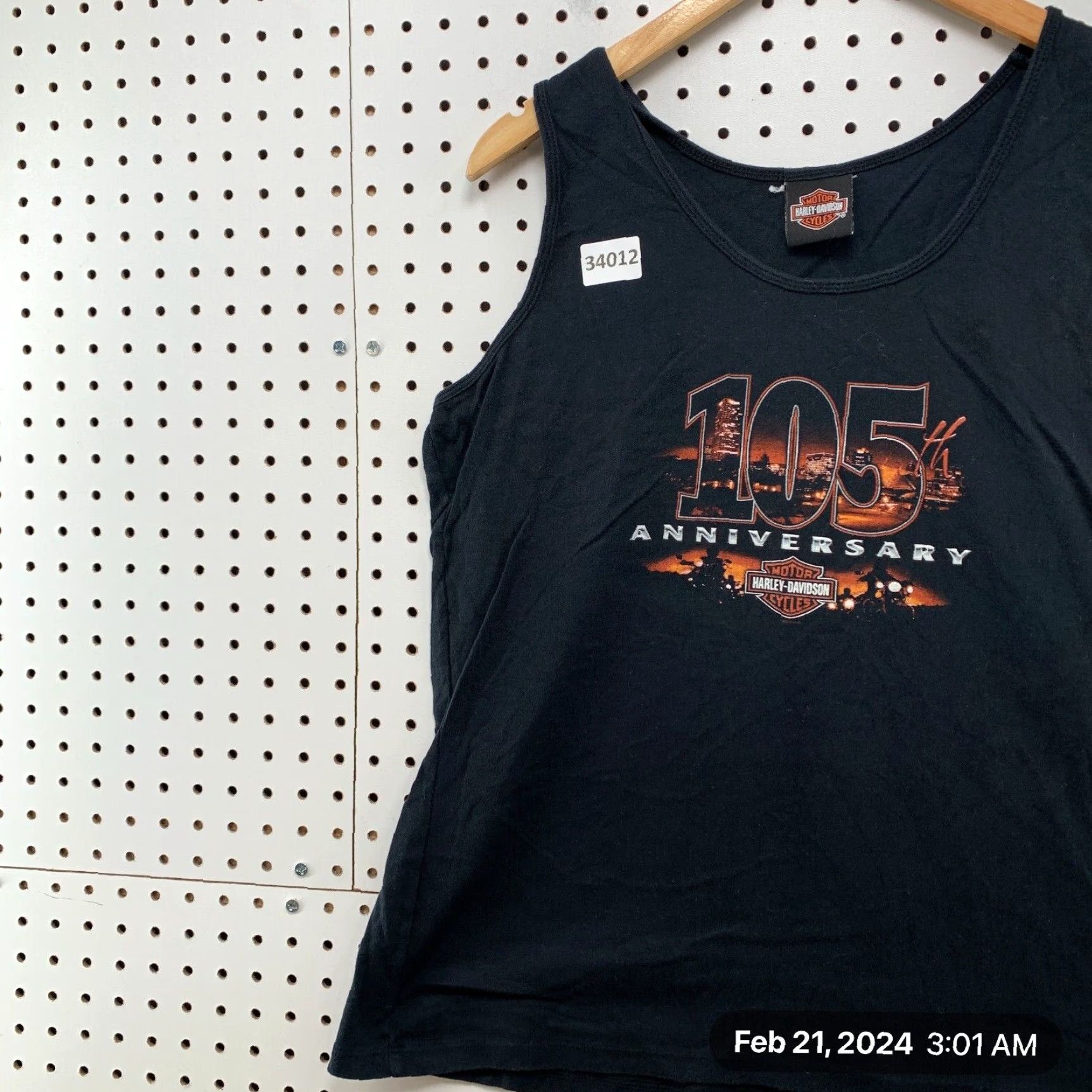 Harley Davidson VINTAGE Harley-Davidson Tank Top Womens L Black Motorcycle 18.5x25 Wisconsin Large Tank Top Sleeveless Round Neck Women Harley-Davidson Size L / US 10 / IT 46 - 3 Thumbnail