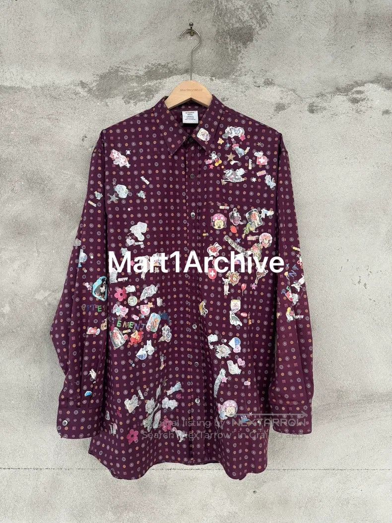 Vetements VETEMENTS Purple cashew flower sticker shirt Size US XS / EU 42 / 0 - 1 Thumbnail