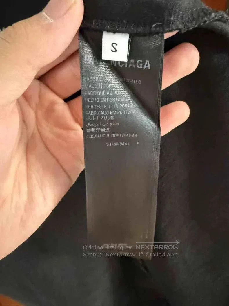 Balenciaga Balenciaga Crystal Logo Distressed Short Sleeve. Size US S / EU 44-46 / 1 - 4 Thumbnail