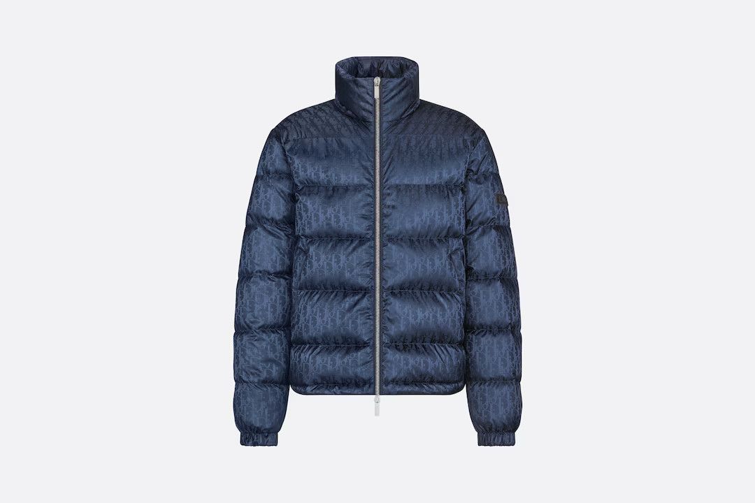 image of Dior Jacket Monogram Cd Bomber Logo Coat 943C449A4462_C595 in Blue, Men's (Size Large)