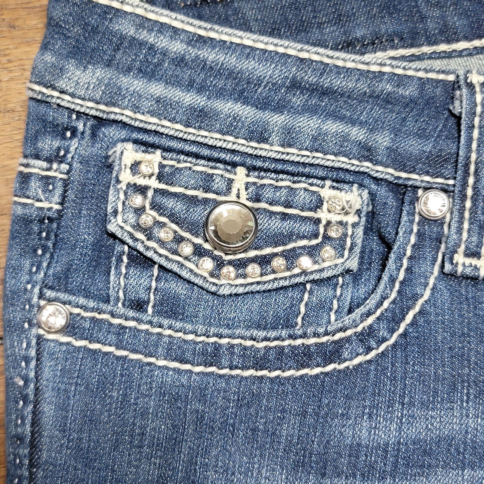 Anoname Joelle Boot-Cut Denim Jeans w/ Bling - Size 29 NWT