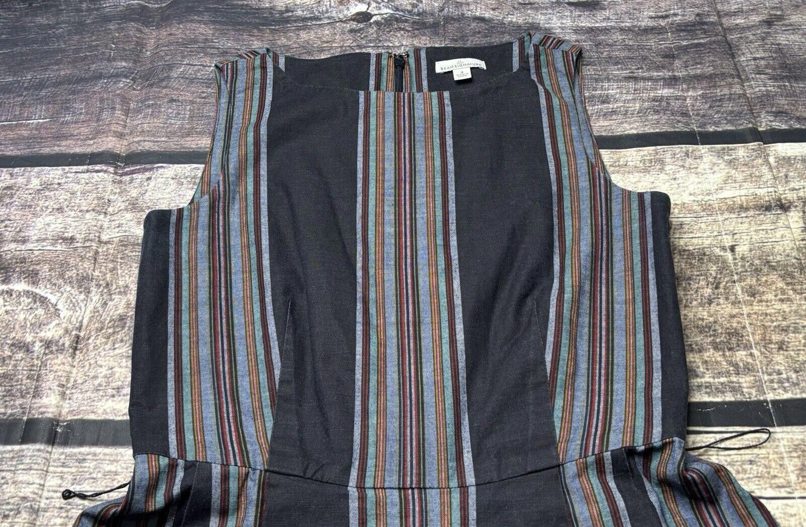 L.L. Bean LL Bean Signature Dress Women's Size 4 Striped Cotton A-Line Size S / US 4 / IT 40 - 4 Thumbnail