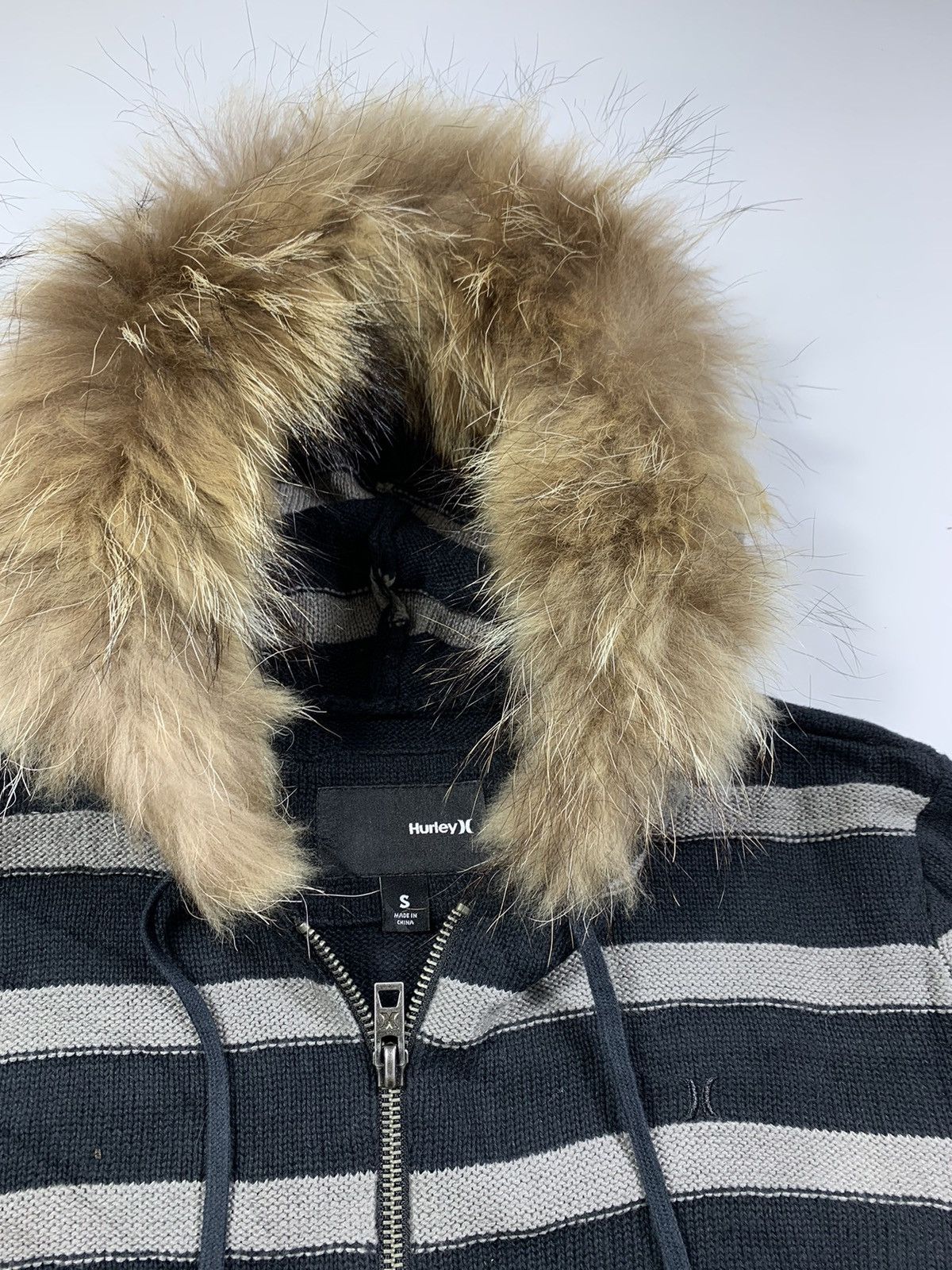 14th Addiction Japanese Hurley Stripe Zip Fur Hoodie lgb style Size US M / EU 48-50 / 2 - 4 Thumbnail