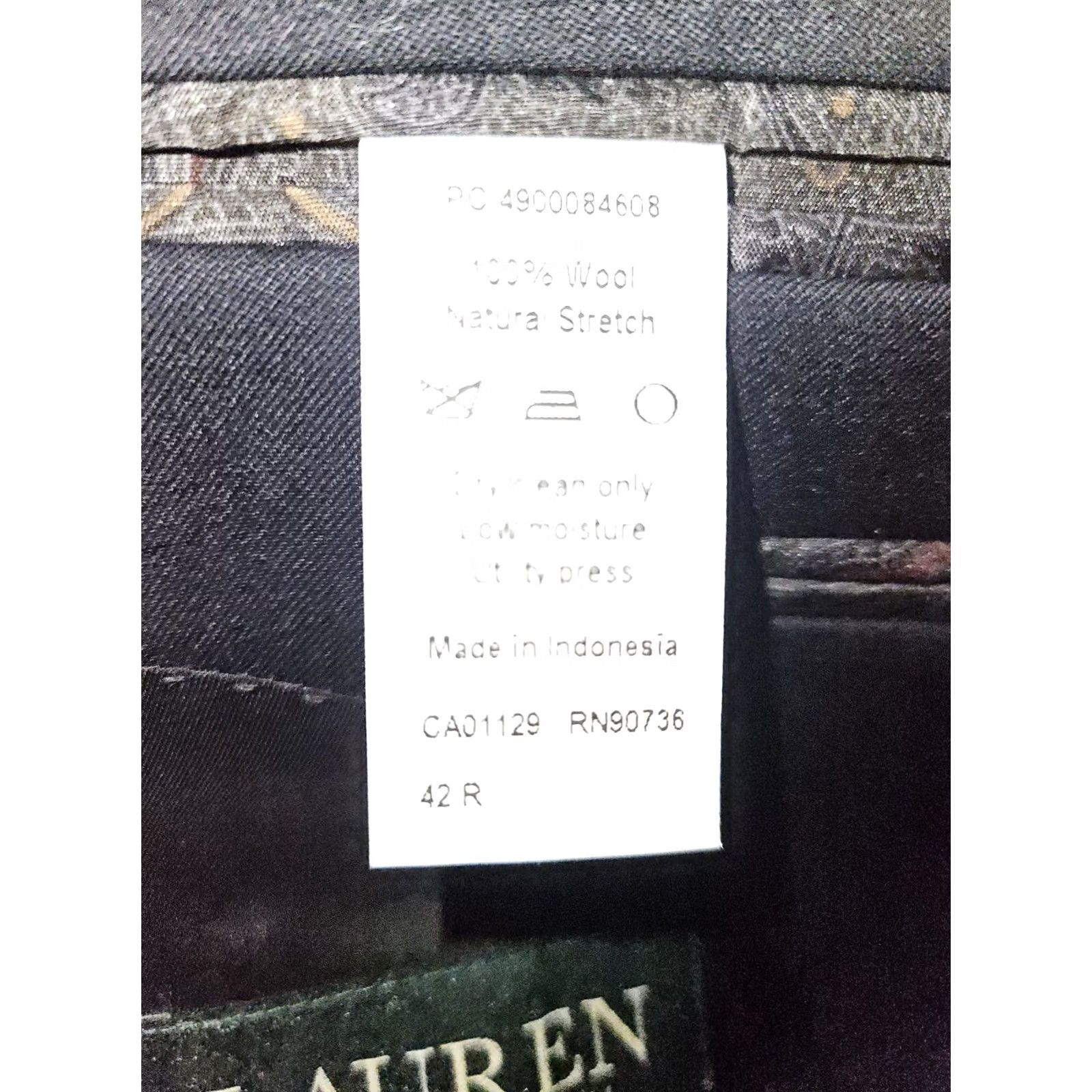 Ralph Lauren Lauren Ralph 2 Piece Mens 42 Blue Wool Blazer Men 42R Single Breasted Button Sleeve Size 42R - 3 Thumbnail