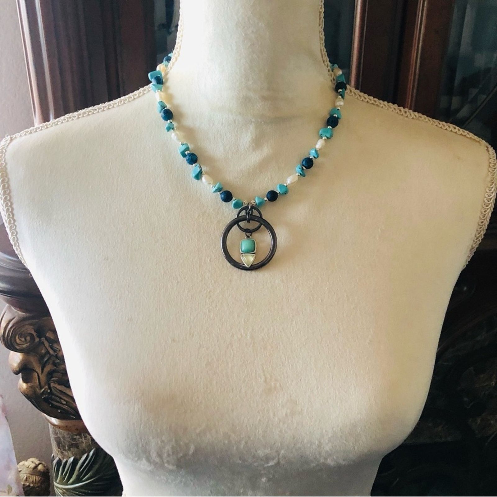 Handmade Handcrafted southwest style freshwater pearl necklac Size ONE SIZE - 4 Thumbnail