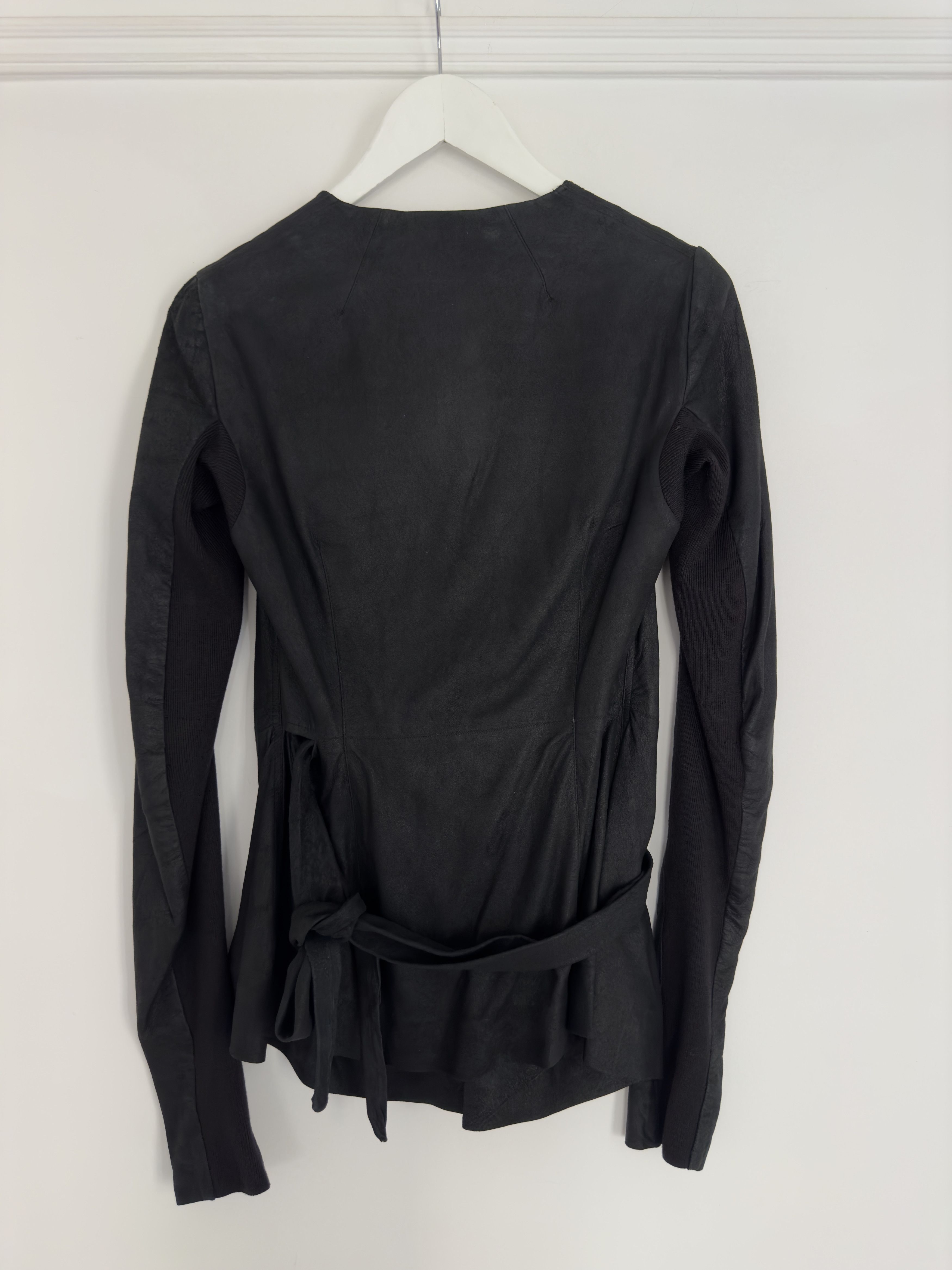 Rick Owens Rick Owens Black Leather Wrap Jacket Size M / US 6-8 / IT 42-44 - 3 Thumbnail