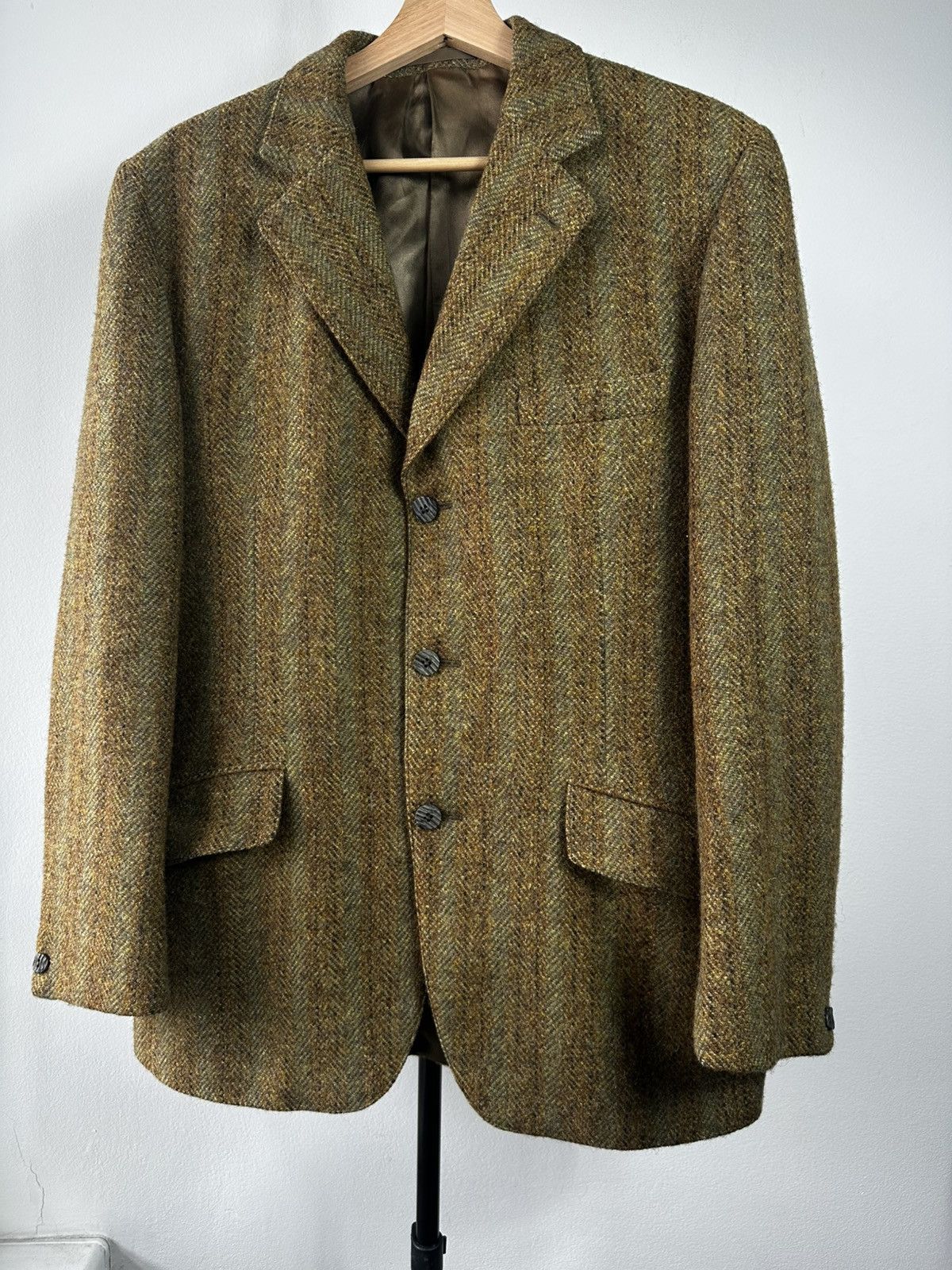 Harris Tweed Dan Sutton x Harris Tweed Herringbone Wool Blazer Jacket Size 38R - 3 Thumbnail