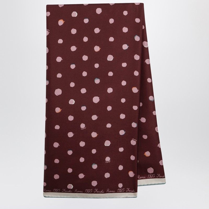 Fendi Fendi Pink And Burgundy Silk Falena Dots Foulard Size ONE SIZE - 1 Thumbnail