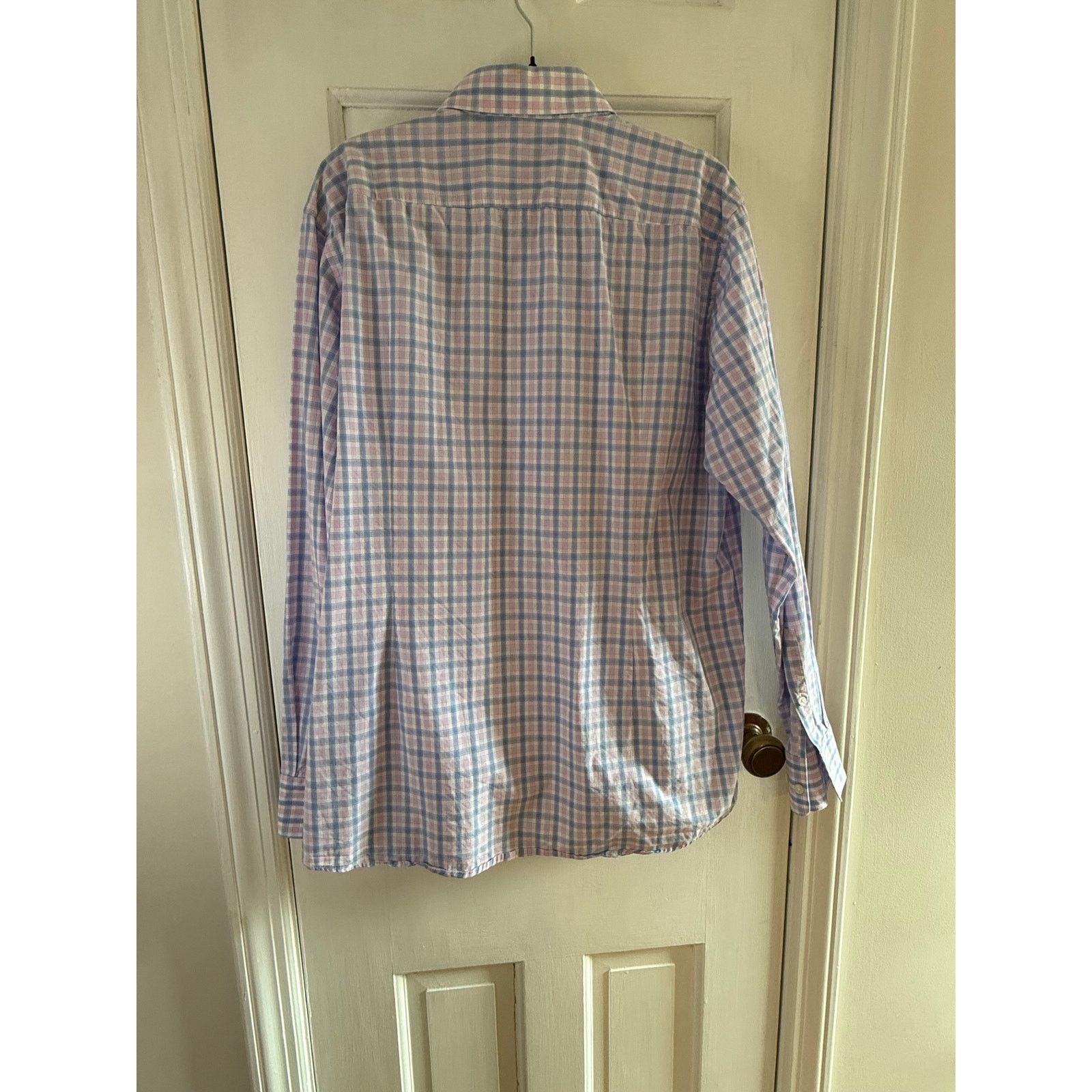 Hugo Boss Hugo Boss "Sharp Fit" dress shirt a pink/blue plaid Sz16.5 Size US L / EU 52-54 / 3 - 4 Thumbnail